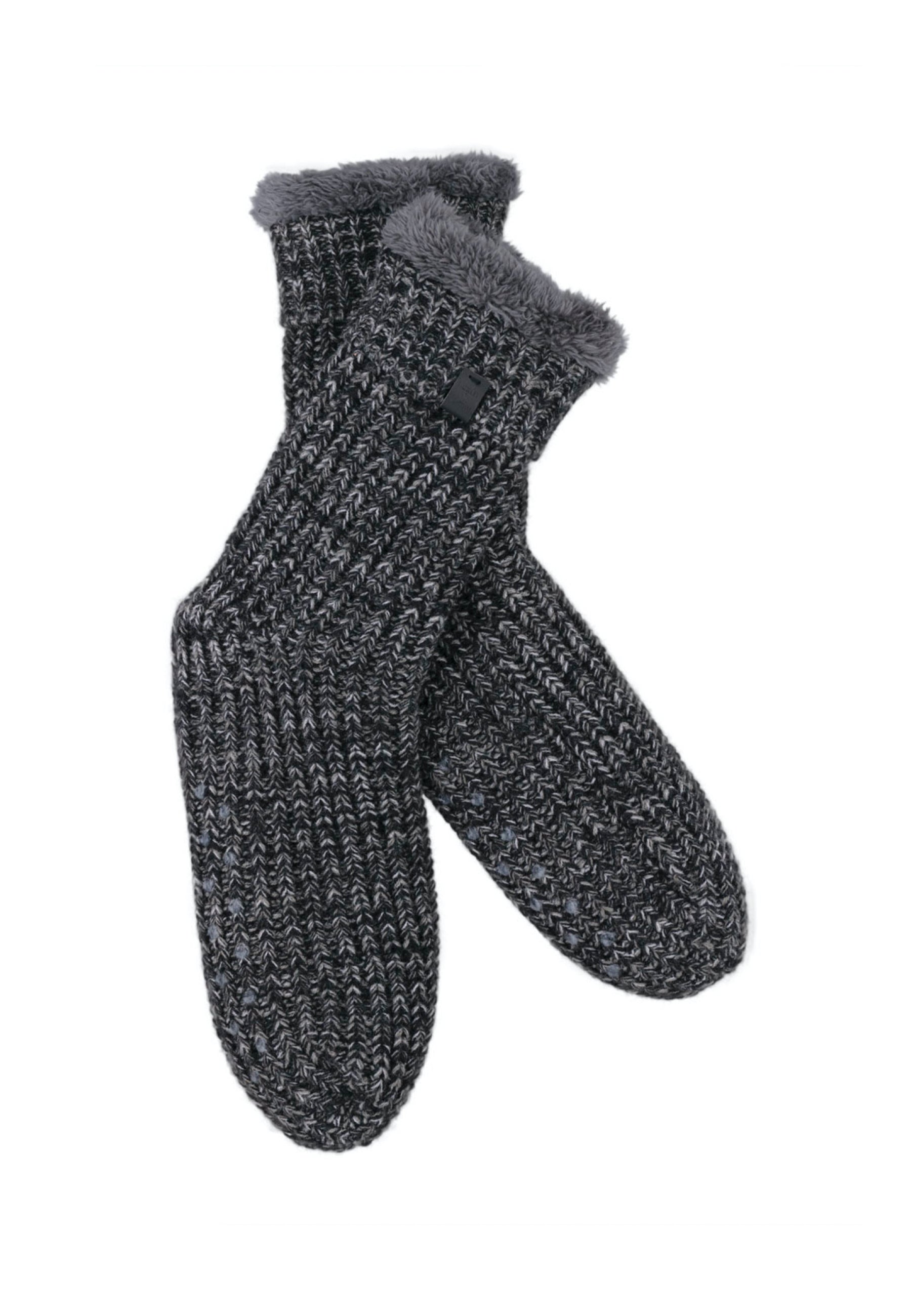 Chunky Knit Twisted Color Slipper Socks