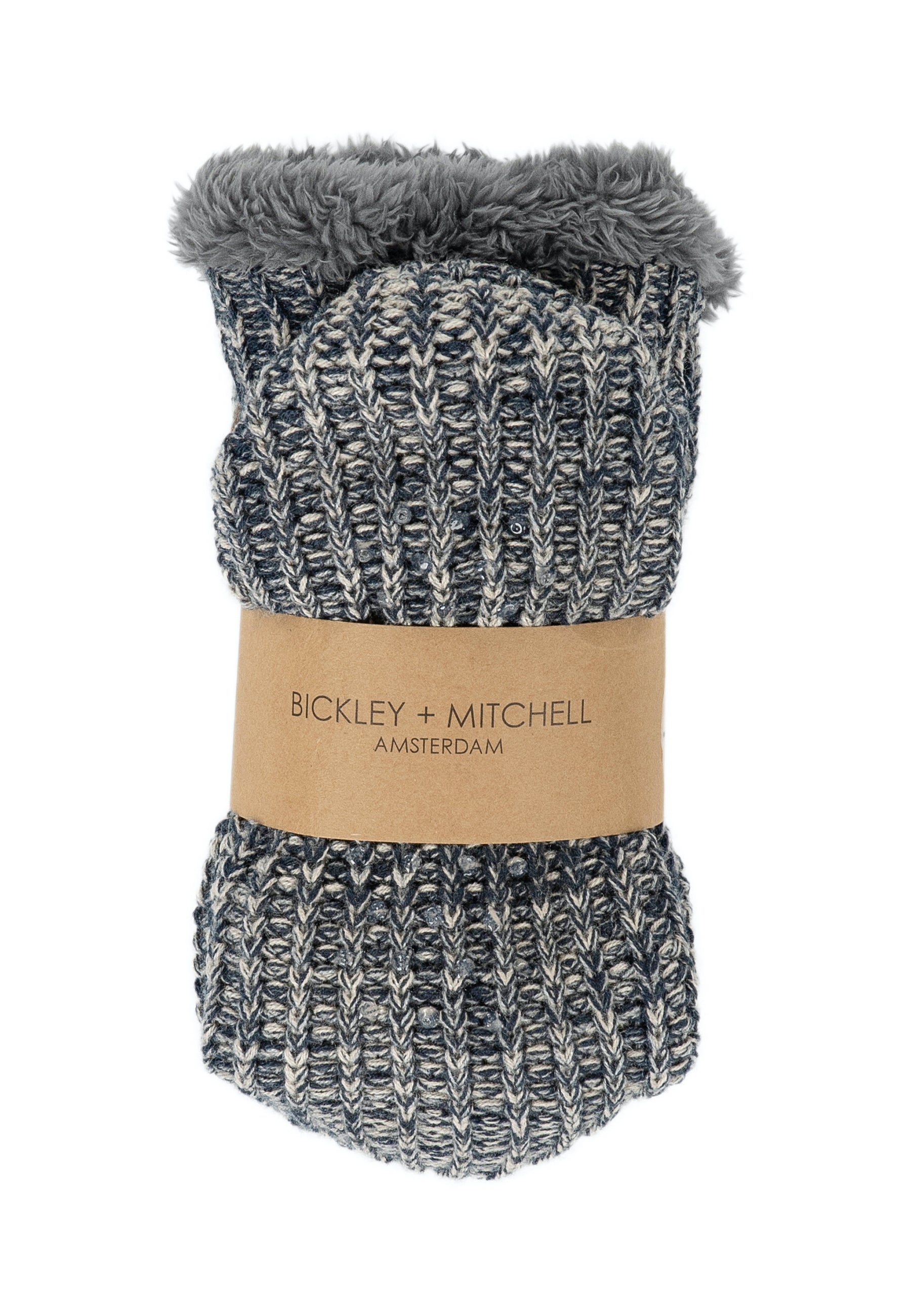 Chunky Knit Twisted Color Slipper Socks