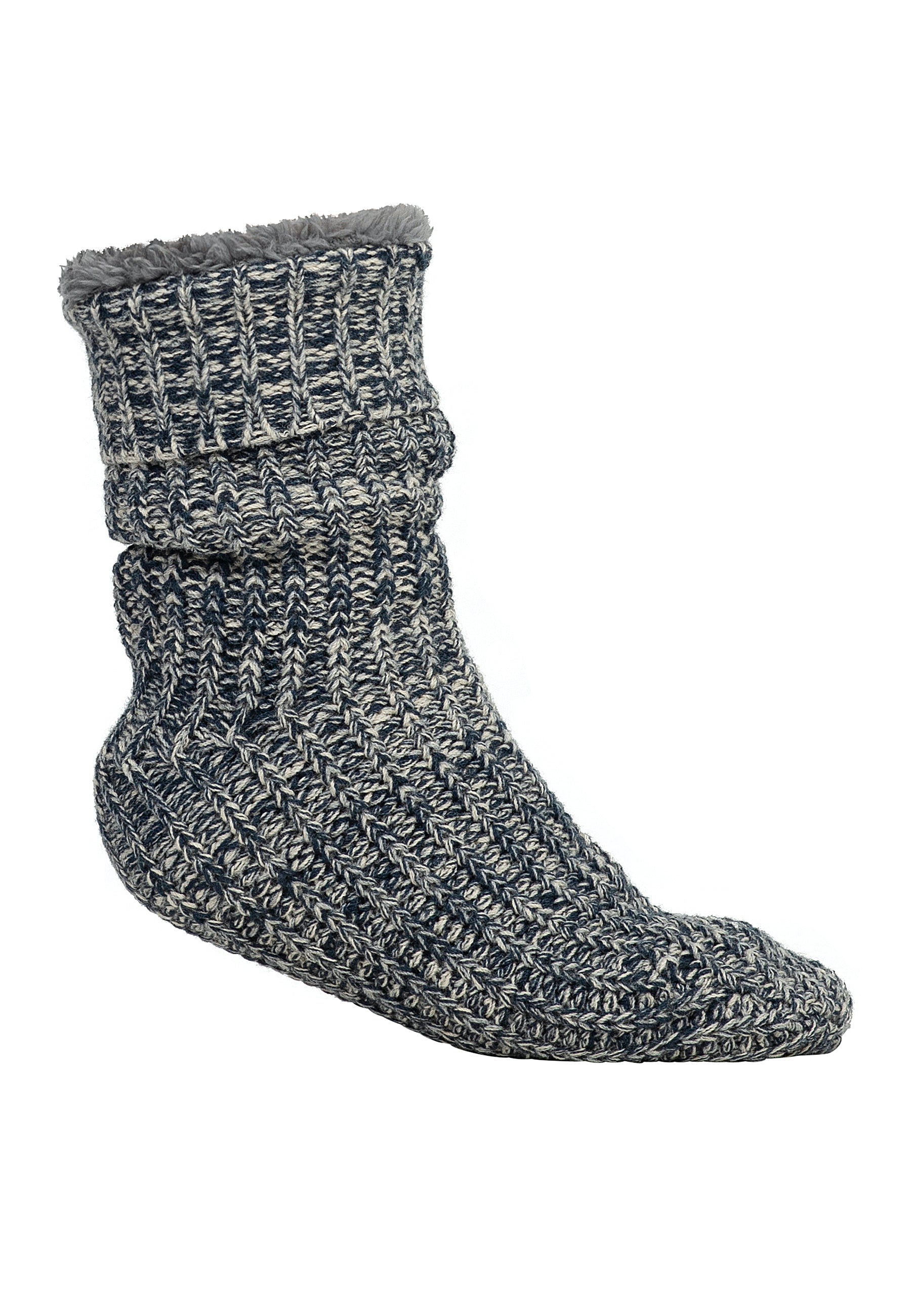 Chunky Knit Twisted Color Slipper Socks