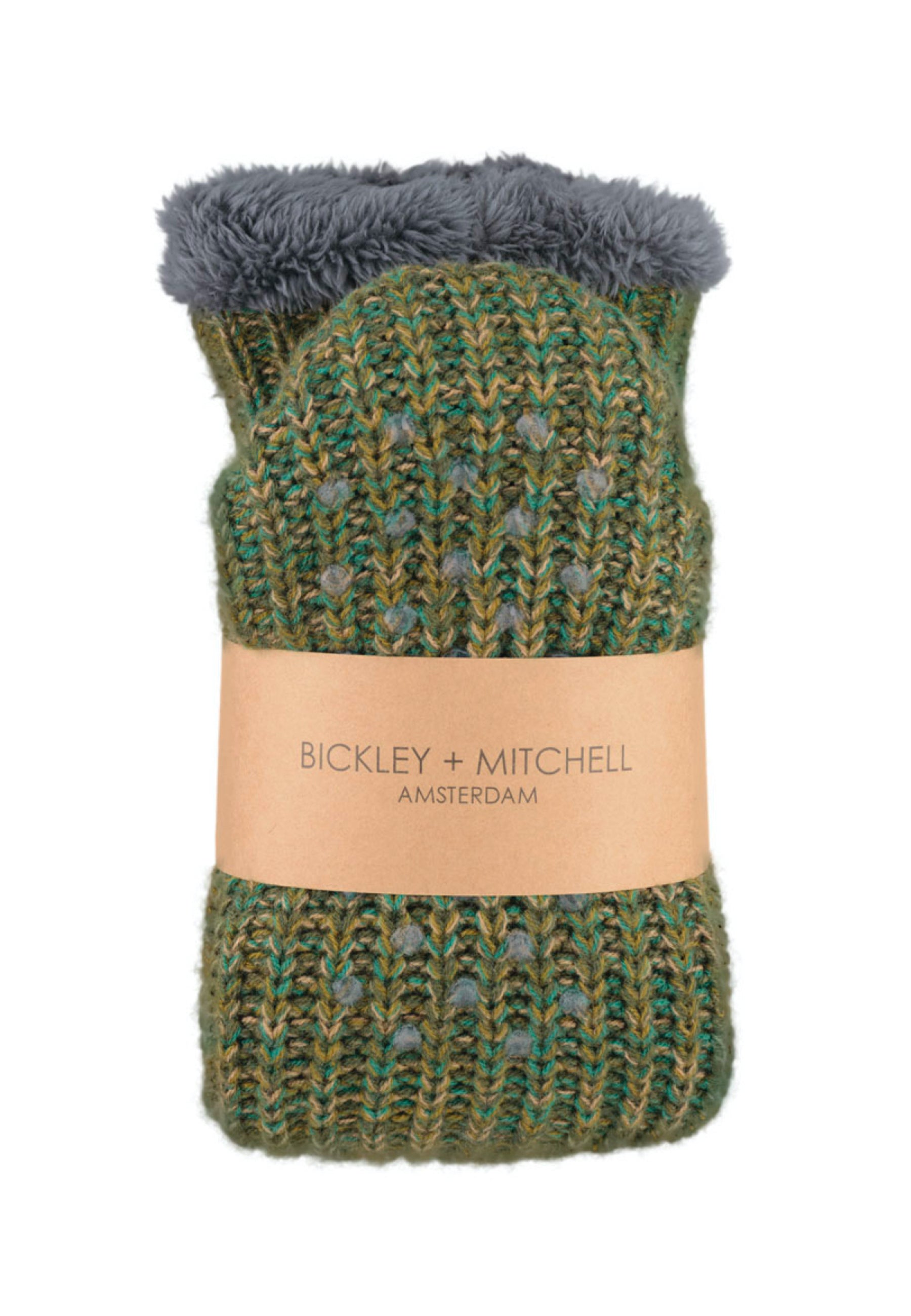 Chunky Knit Twisted Color Slipper Socks