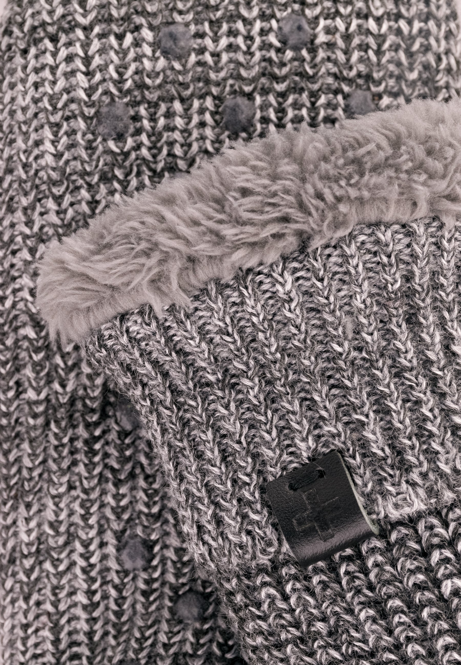 Melange Wool Blend Lined Slipper Socks