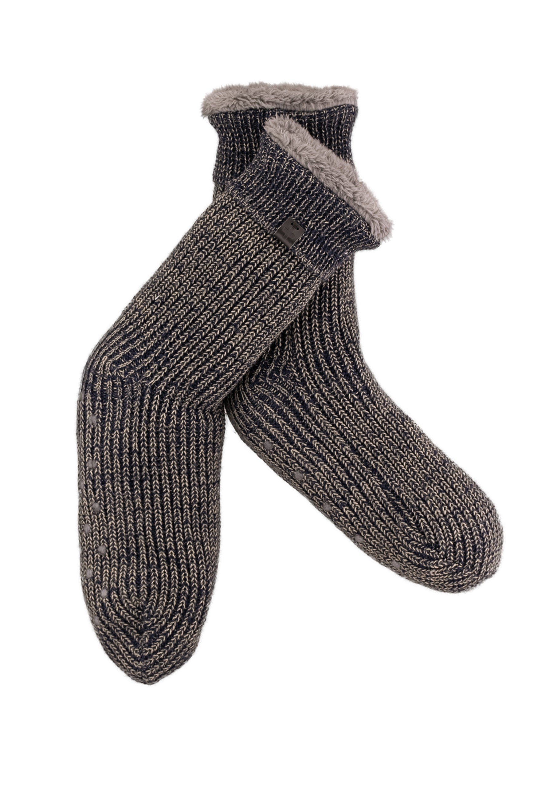 Melange Wool Blend Lined Slipper Socks