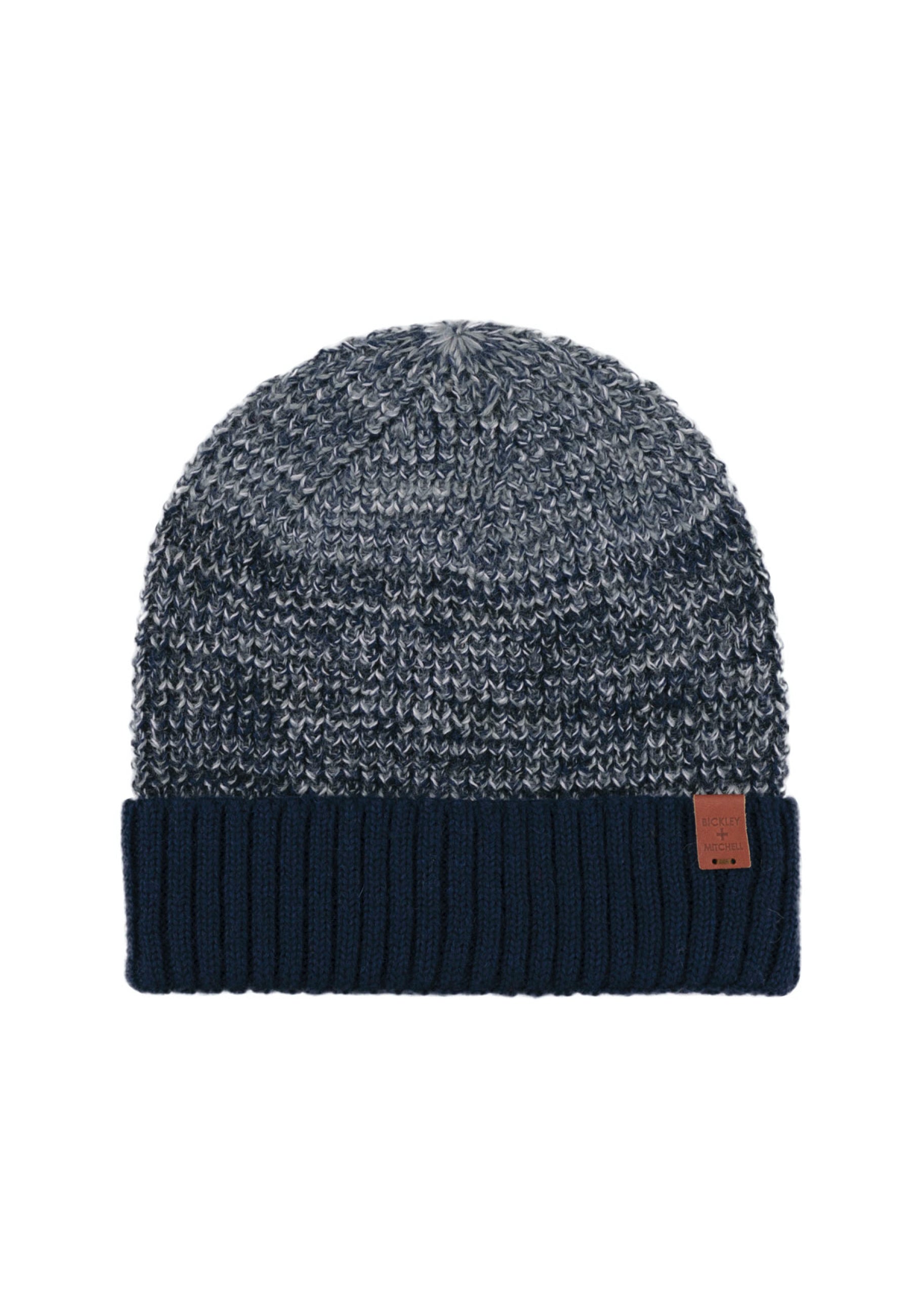 Wool Blend Melange Knit Beanie