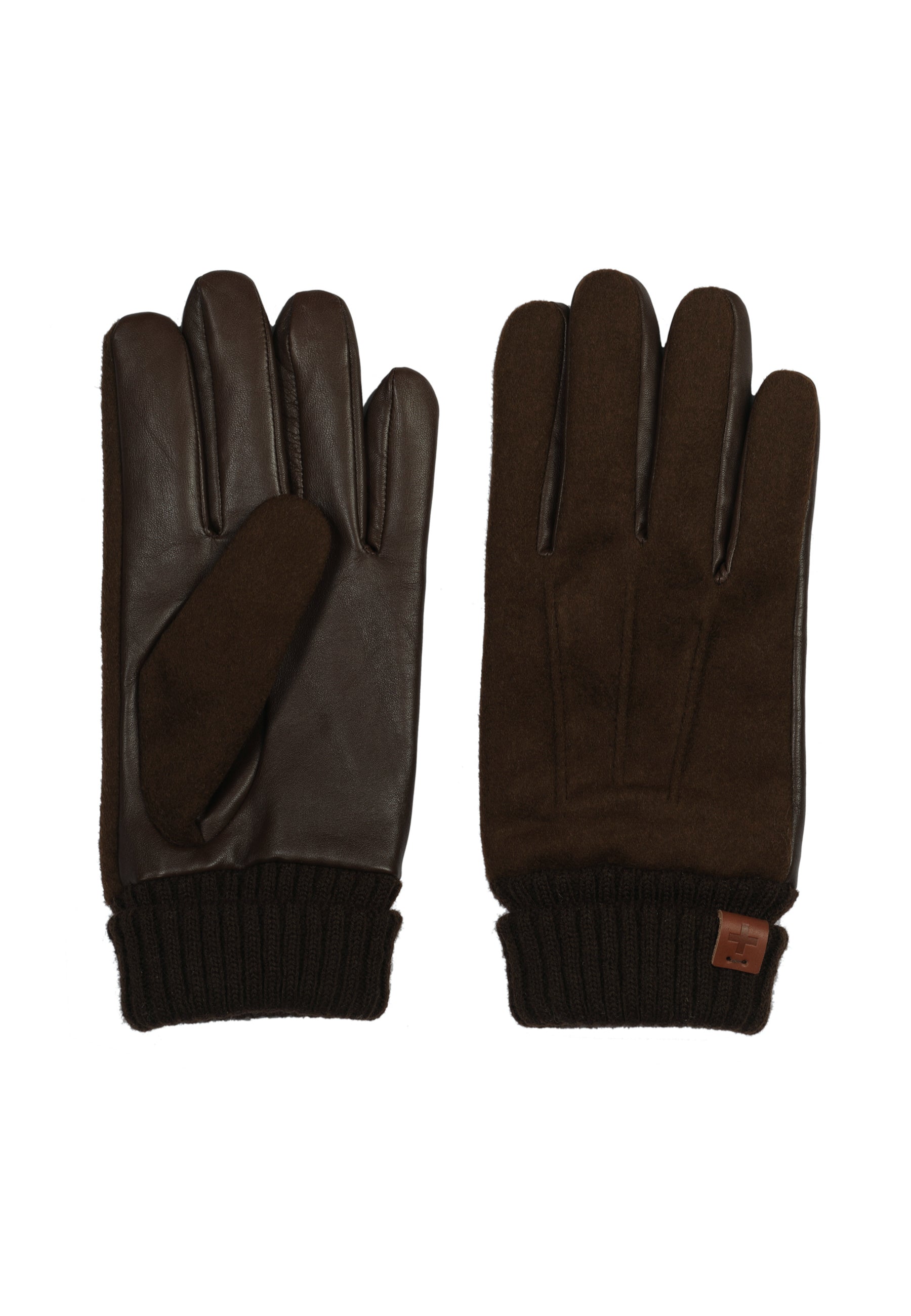 Leather& Felted Wool Gloves