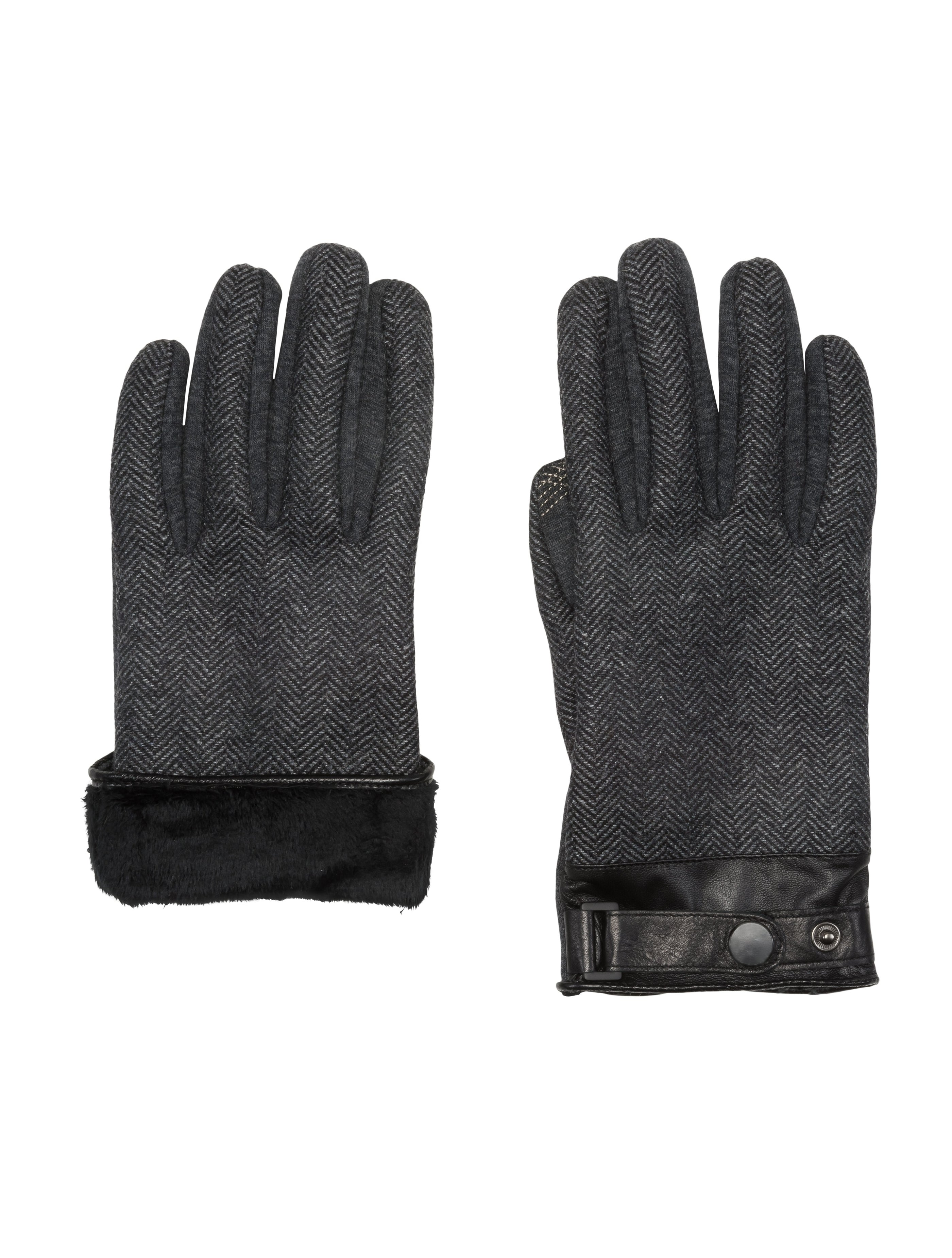 Herringbone Pattern Cotton Blend Gloves