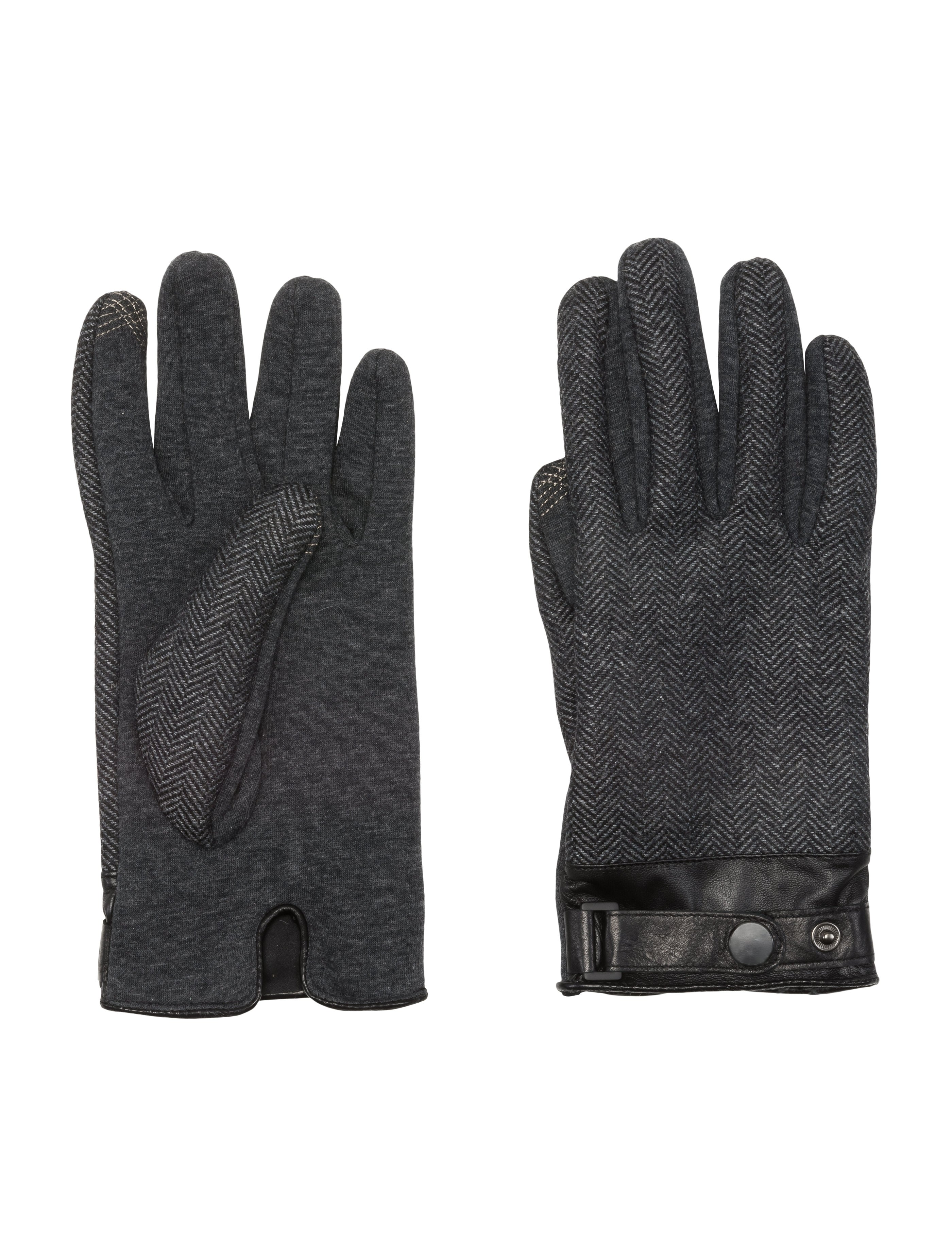 Herringbone Pattern Cotton Blend Gloves