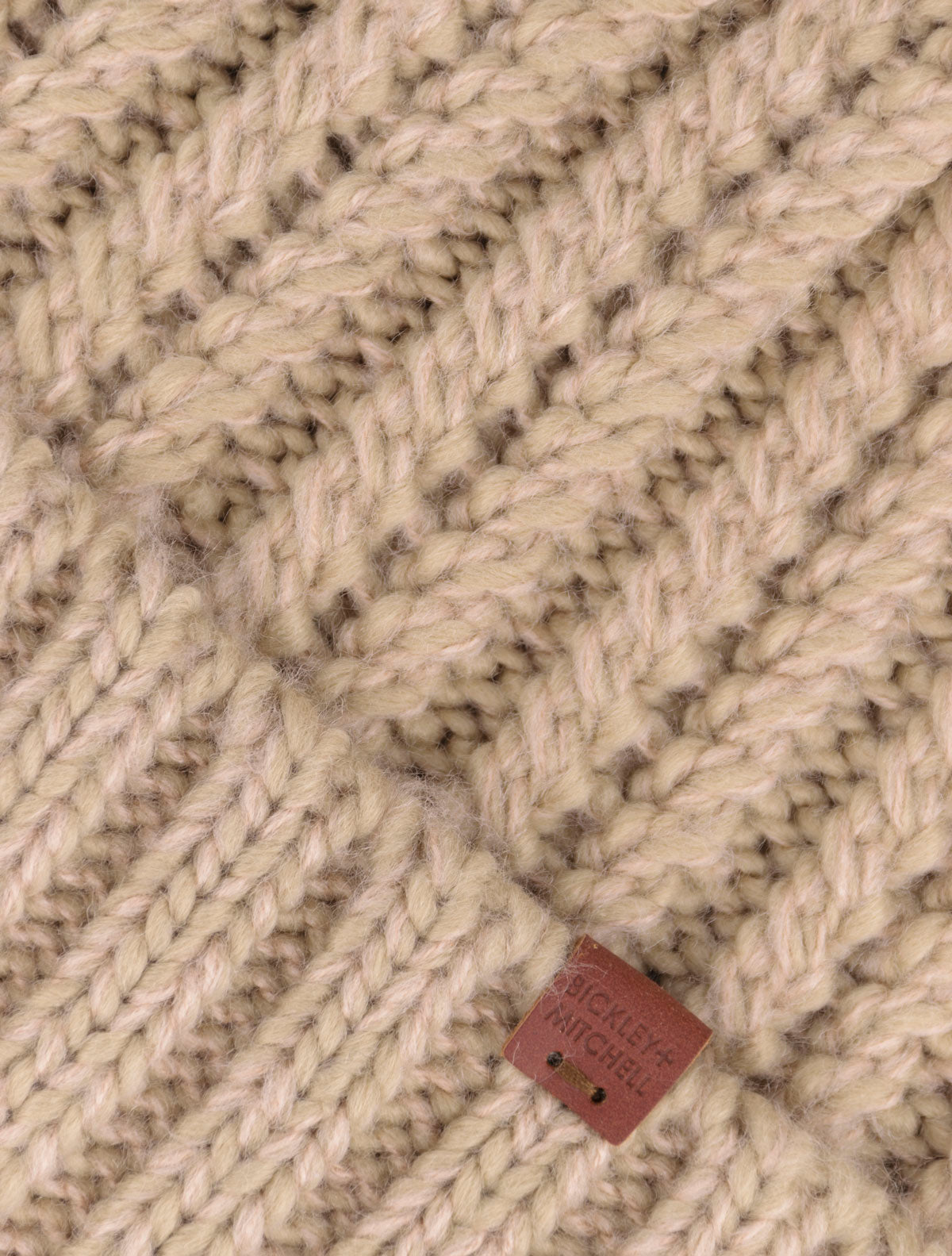 Chunky Cable Knit Pom Pom Beanie