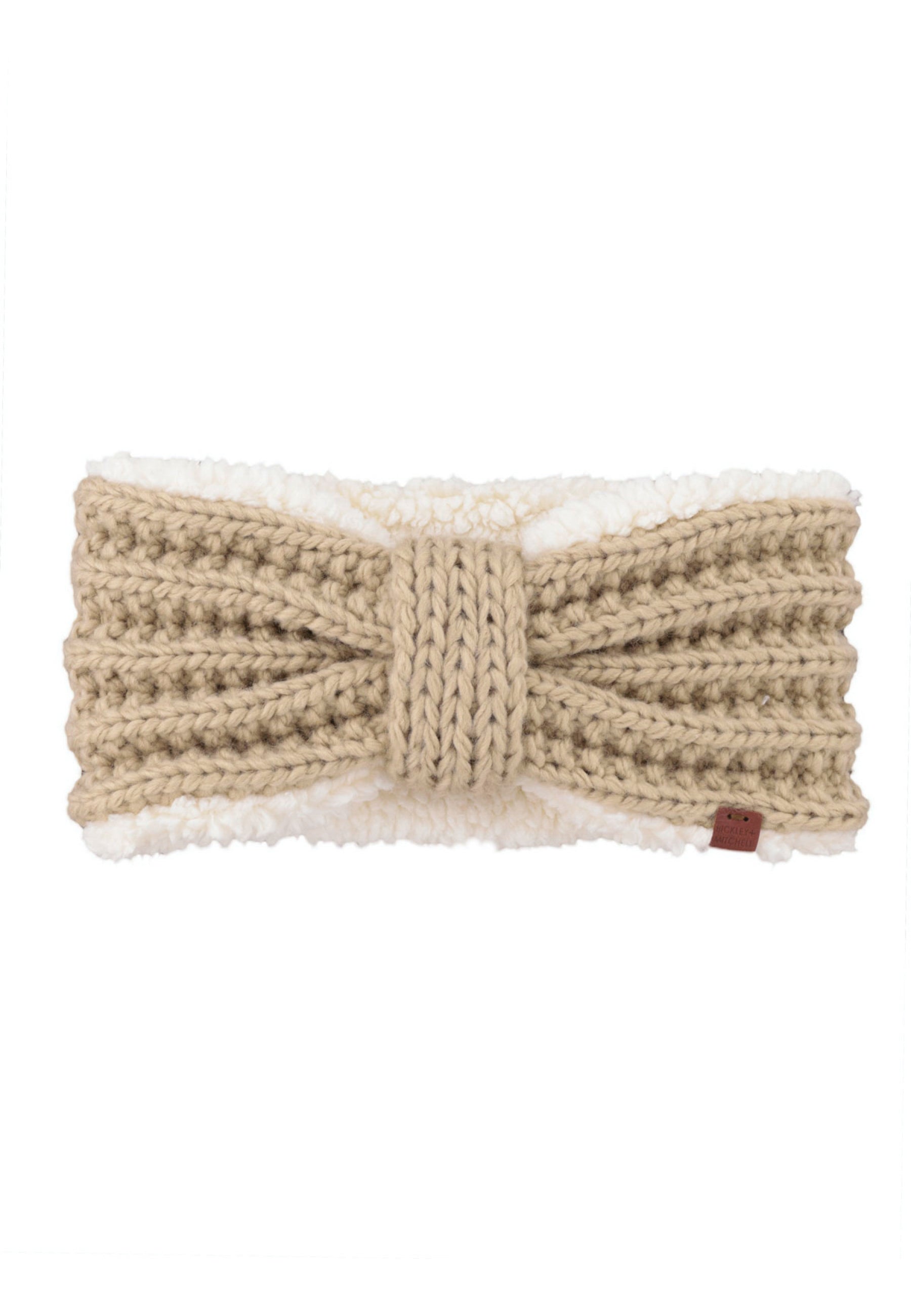 Cable Knit Headband with Teddy Lining