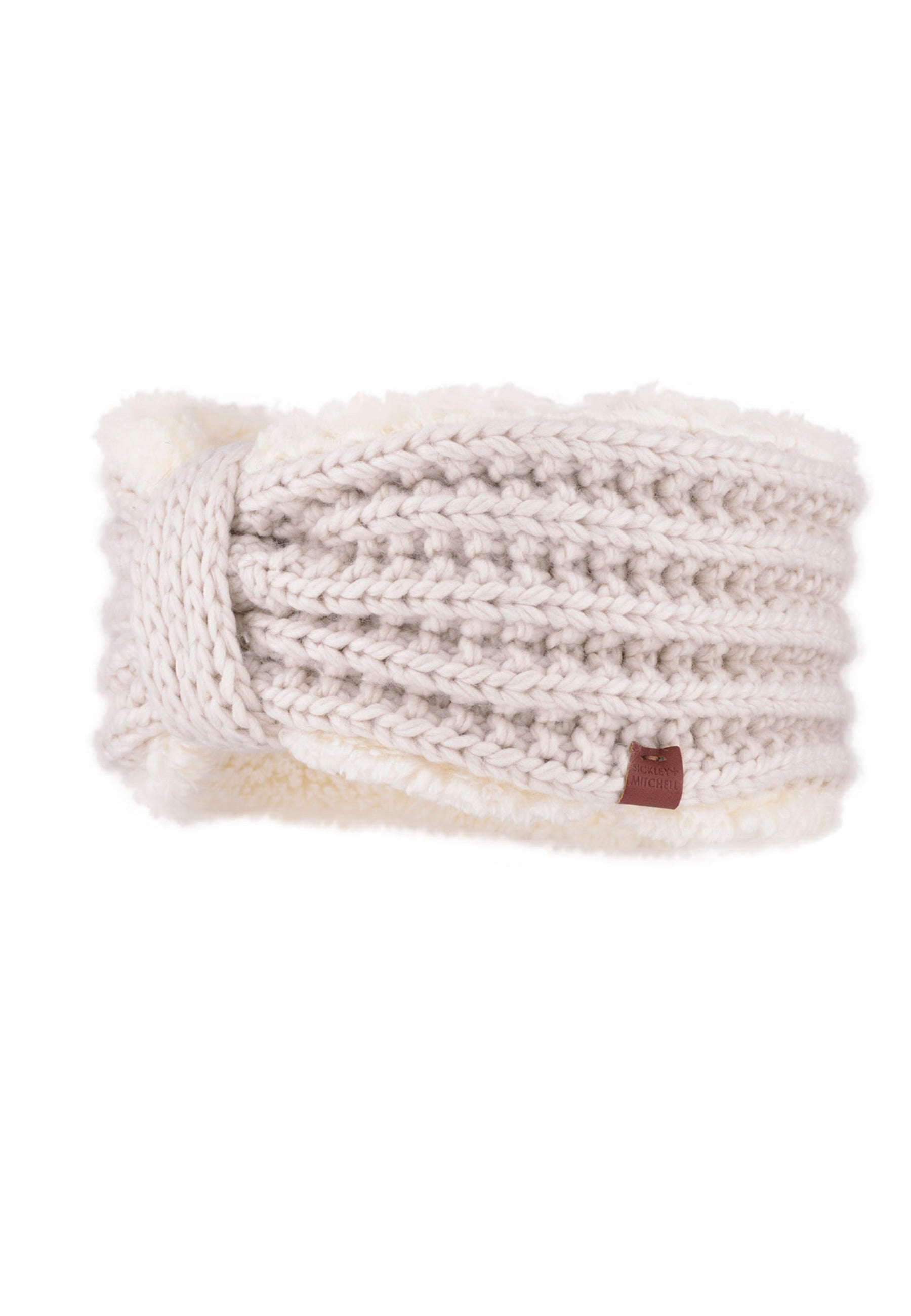 Teddy Lined Cable Knit Headband