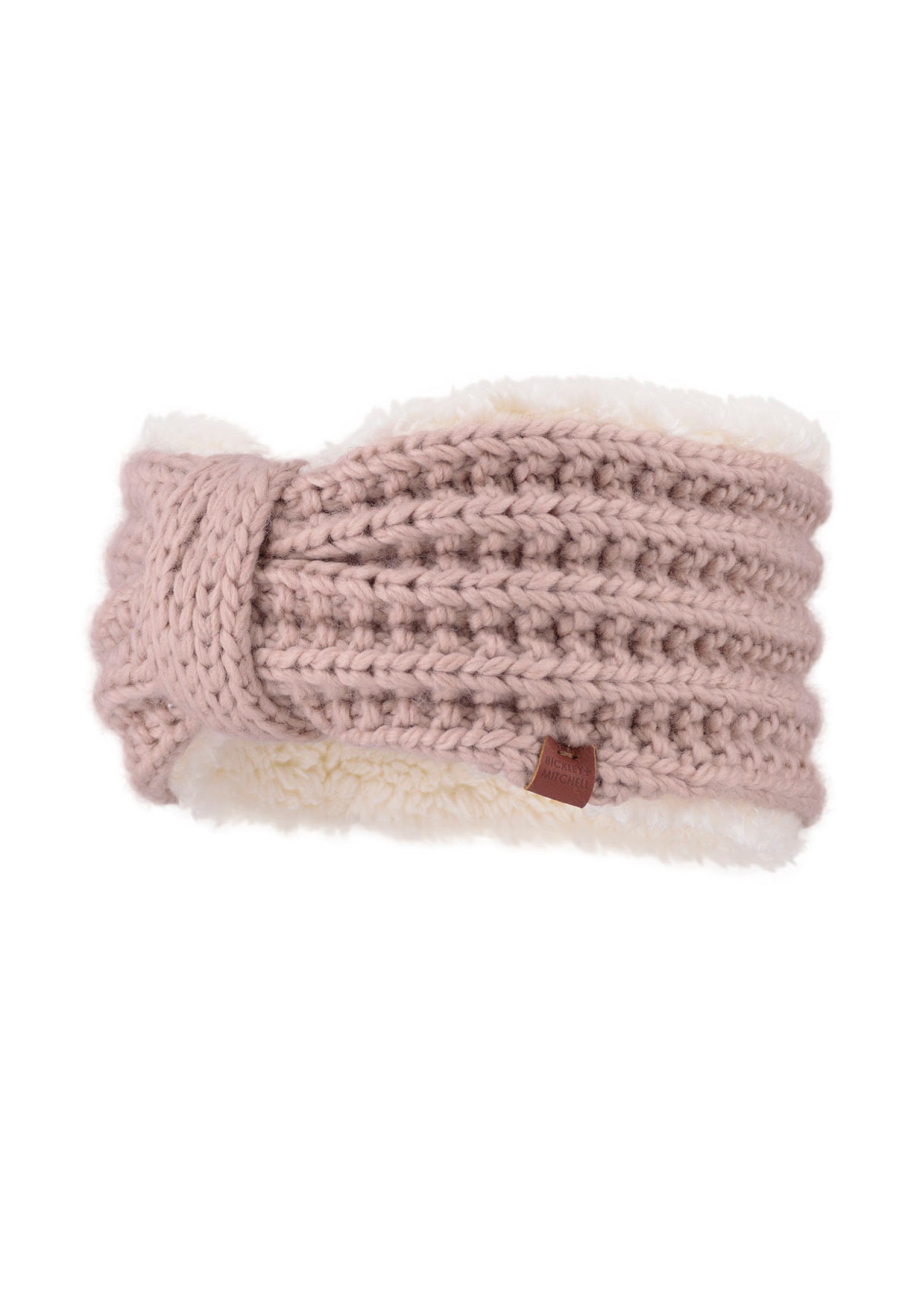 Cable Knit Headband with Teddy Lining