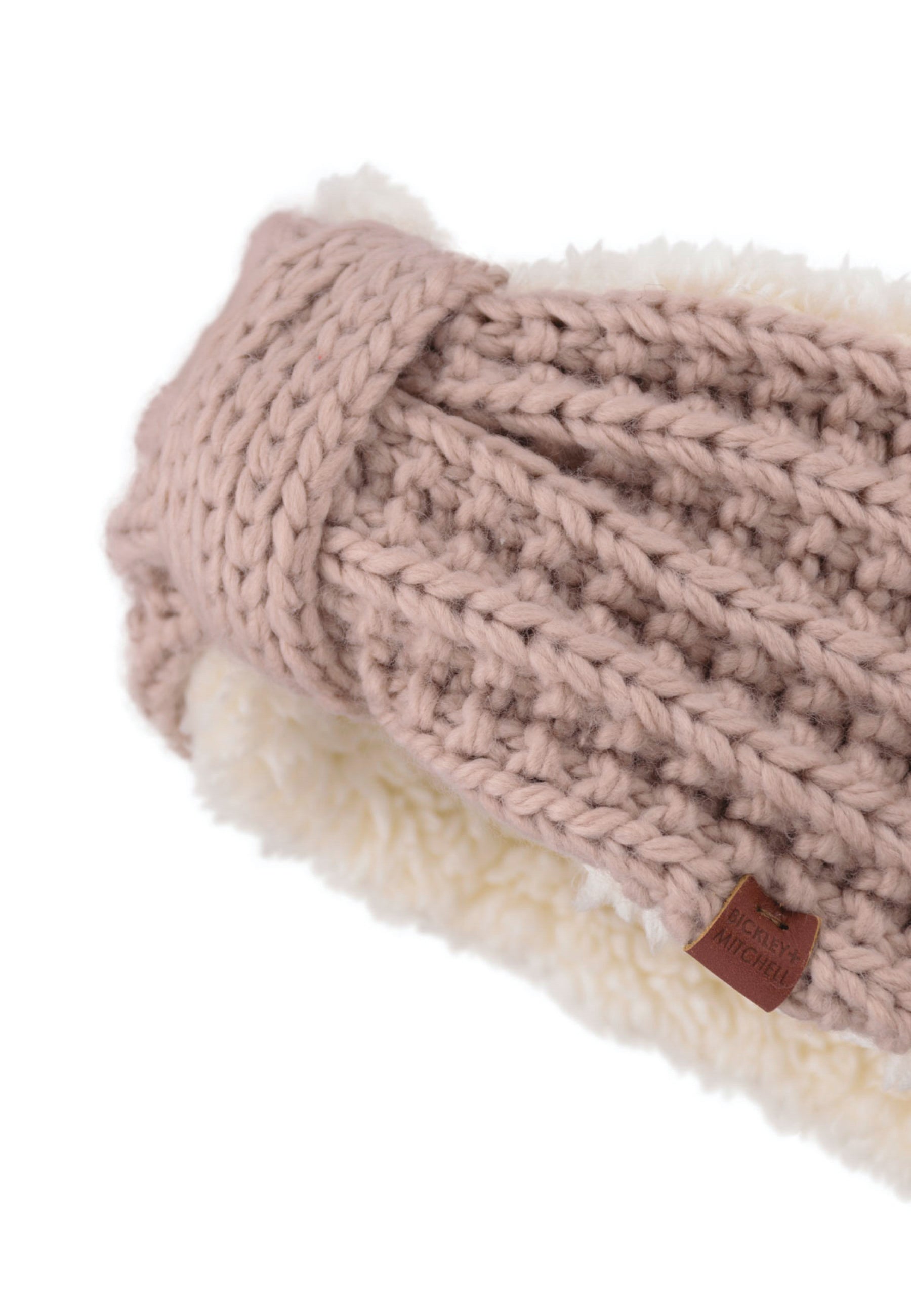 Cable Knit Headband with Teddy Lining