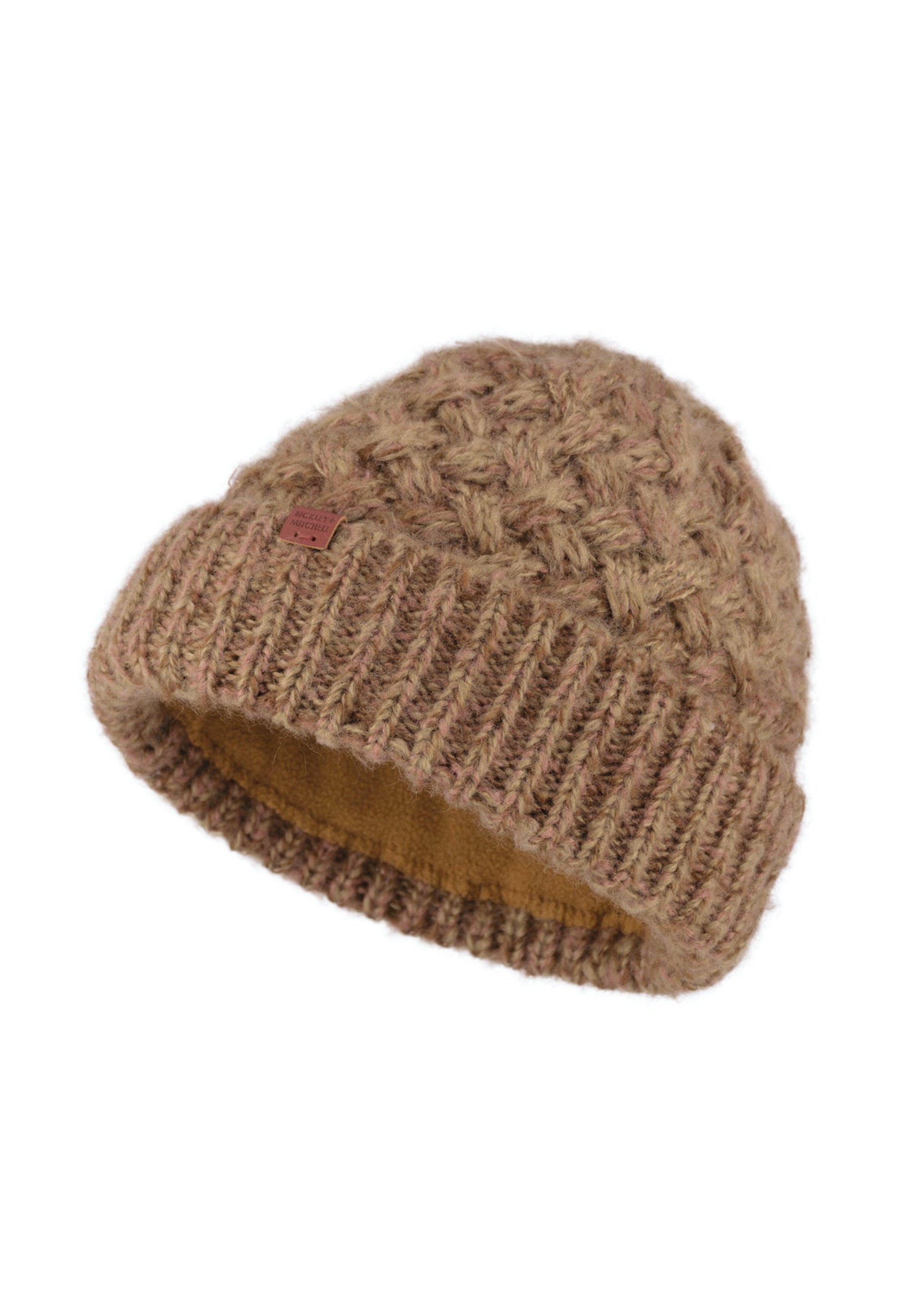 Cable-Knit Fleece Lined Melange Beanie