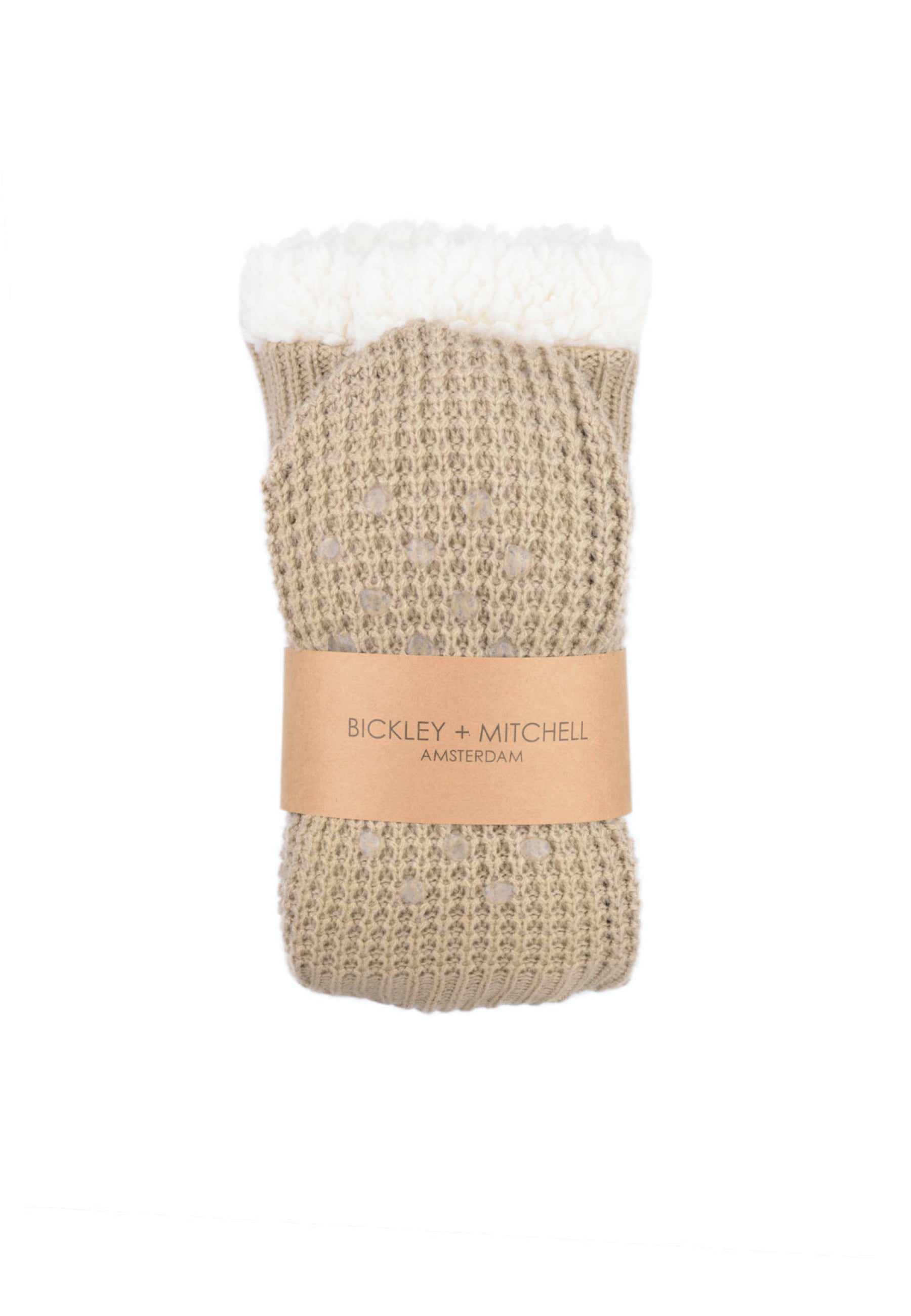 Cozy Waffle Knit Teddy Lined Slipper Socks