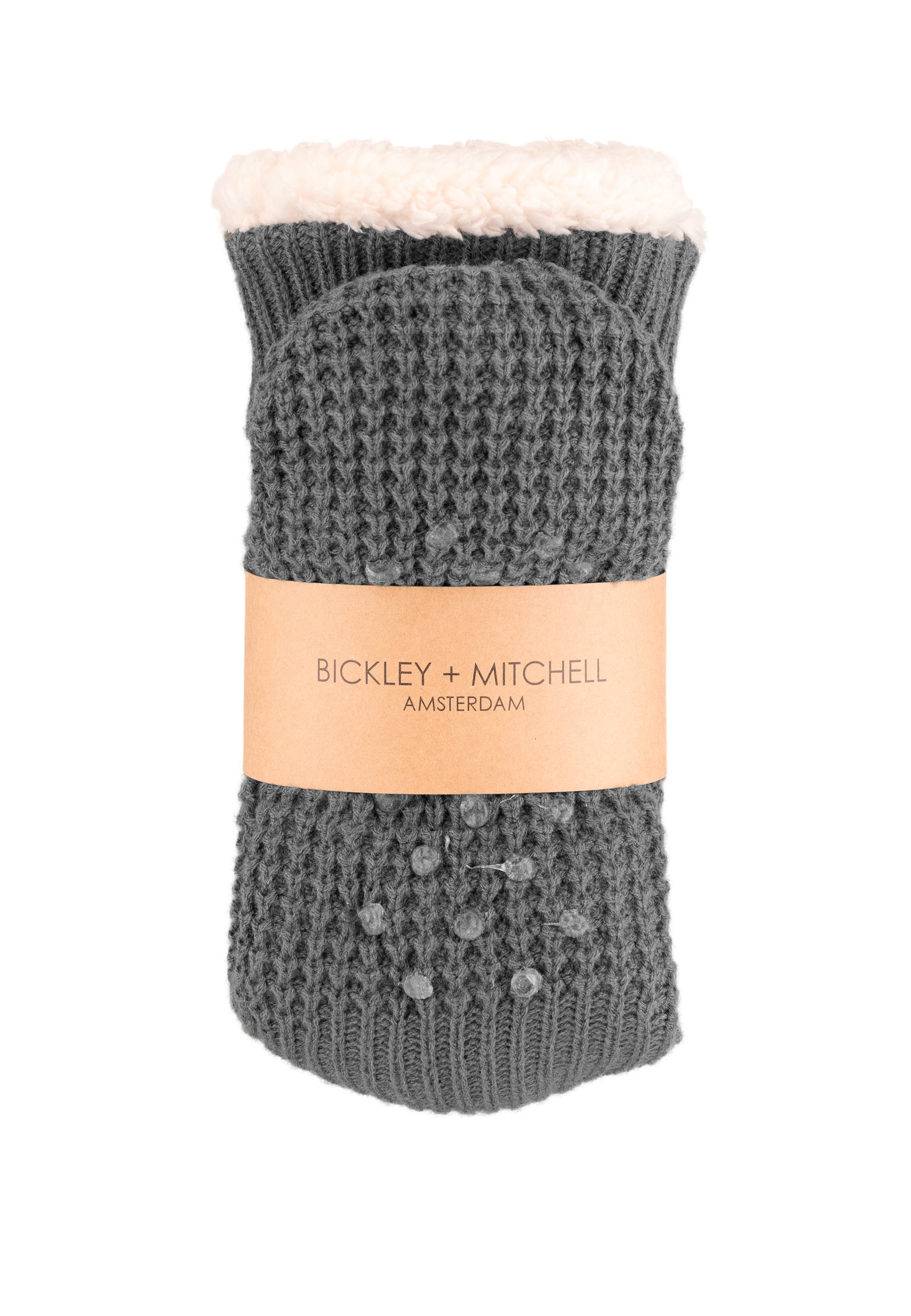 Cozy Waffle Knit Teddy Lined Slipper Socks