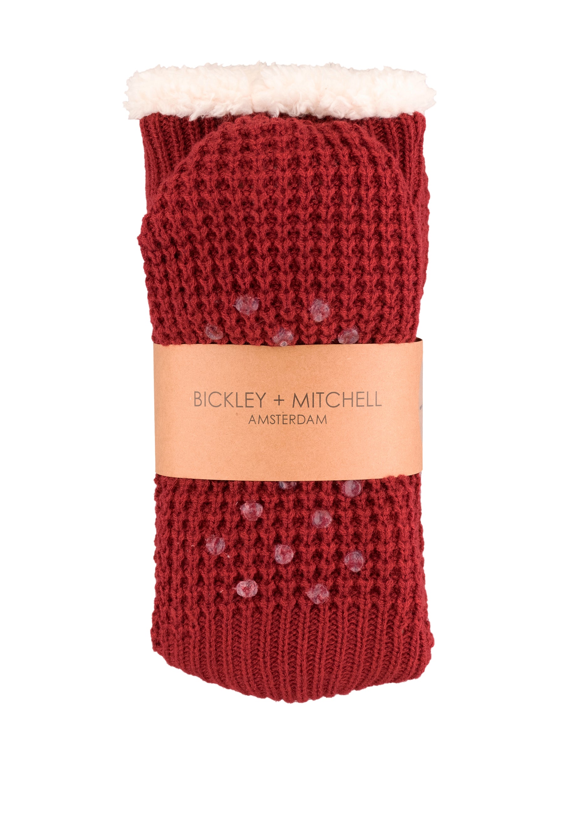 Cozy Waffle Knit Teddy Lined Slipper Socks