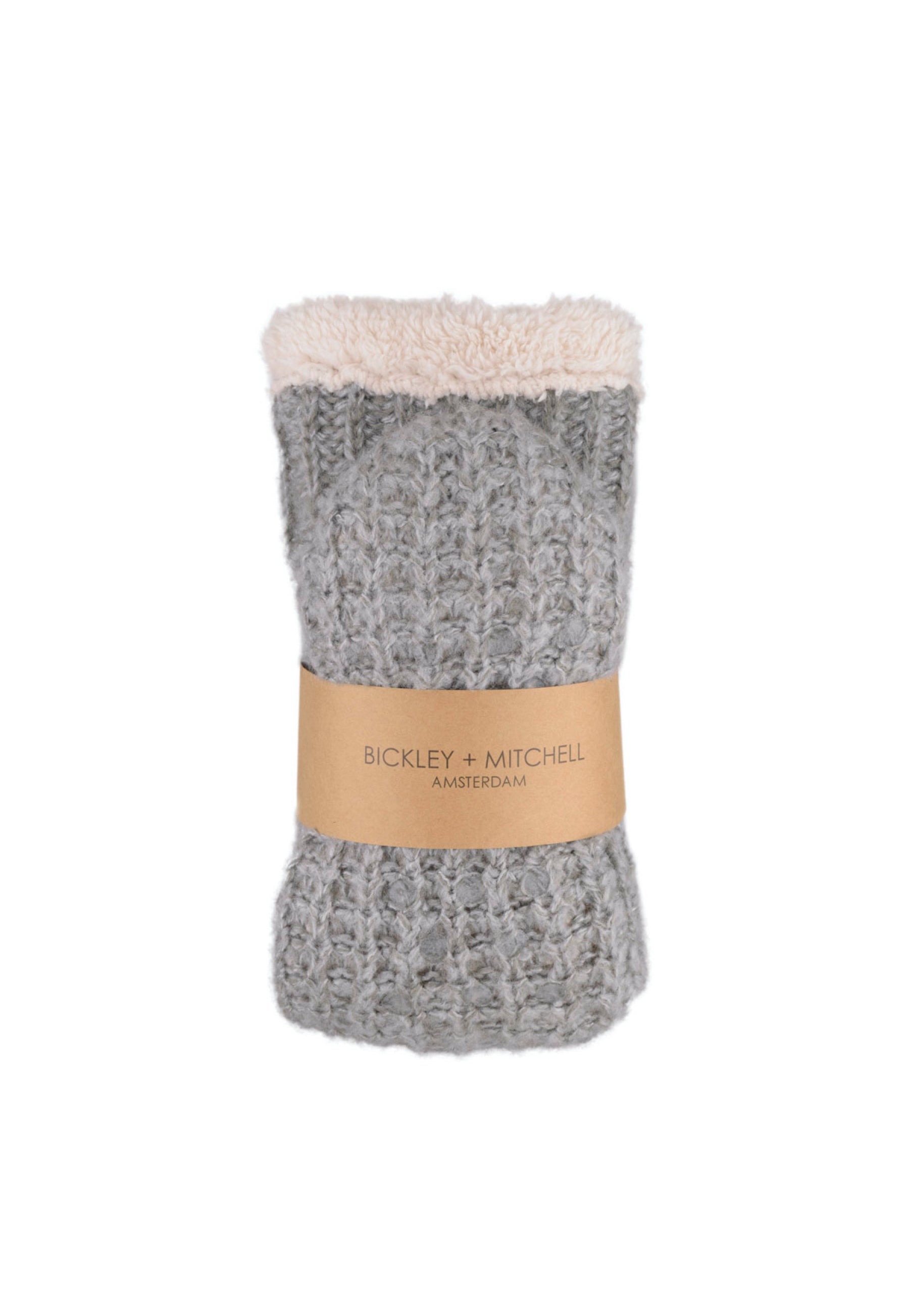 Chunky Waffle Knit Teddy Lined Slipper Socks