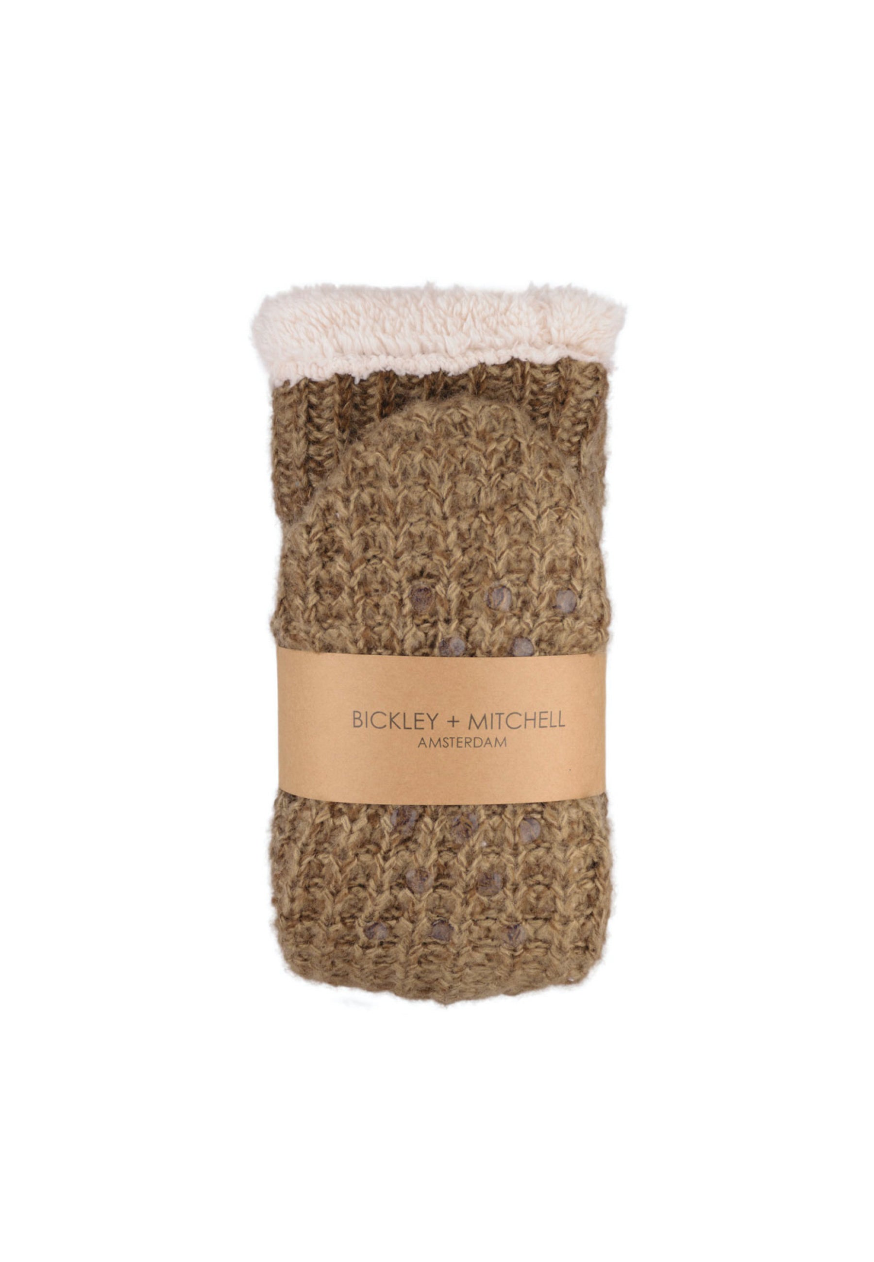 Chunky Waffle Knit Teddy Lined Slipper Socks