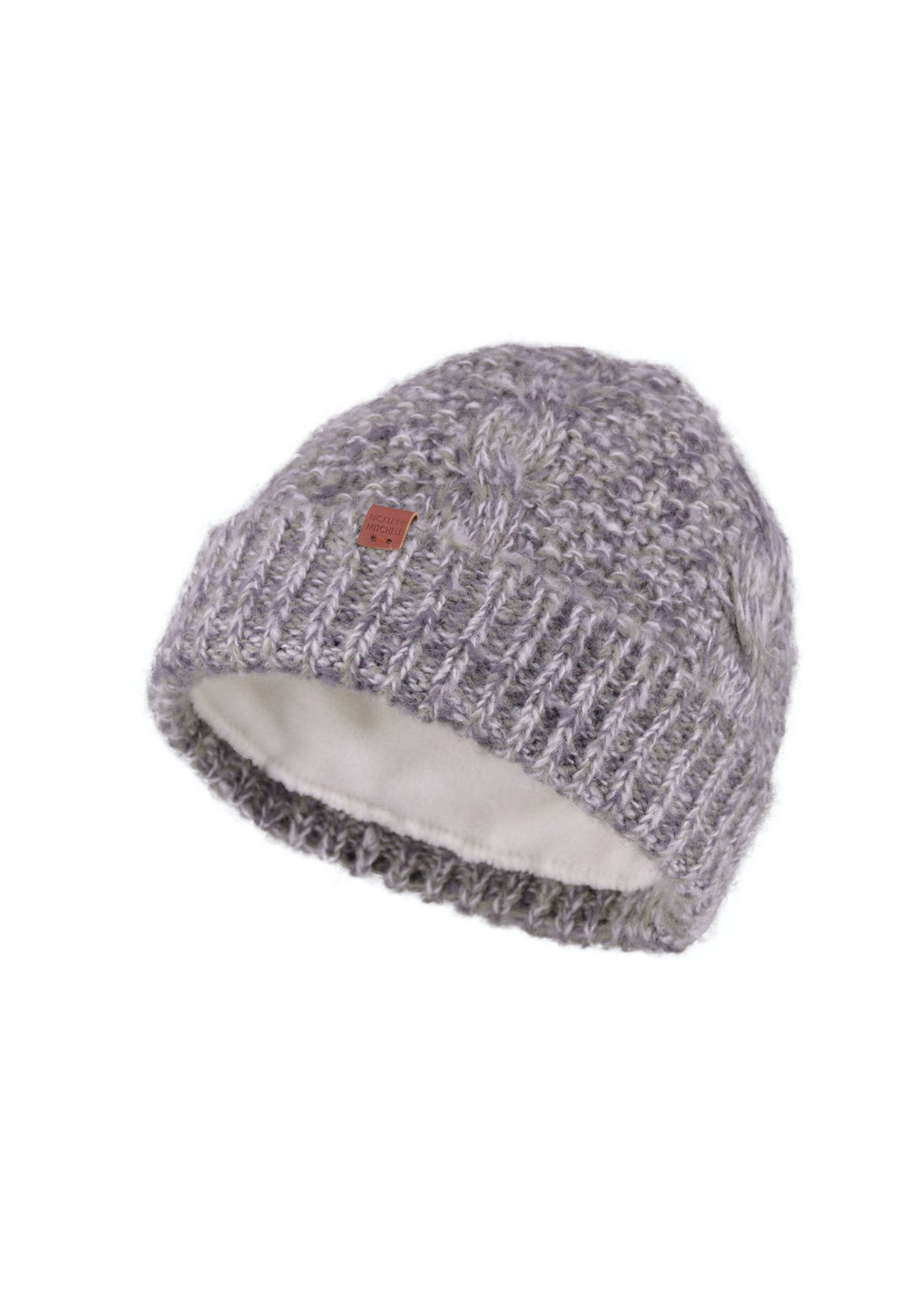 Short Soft Cable Fleece Lined Beanie