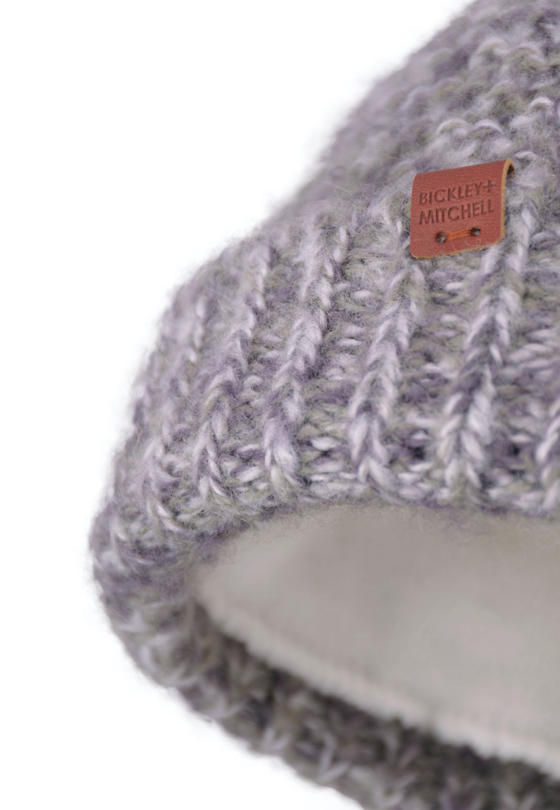 Short Soft Cable Fleece Lined Beanie
