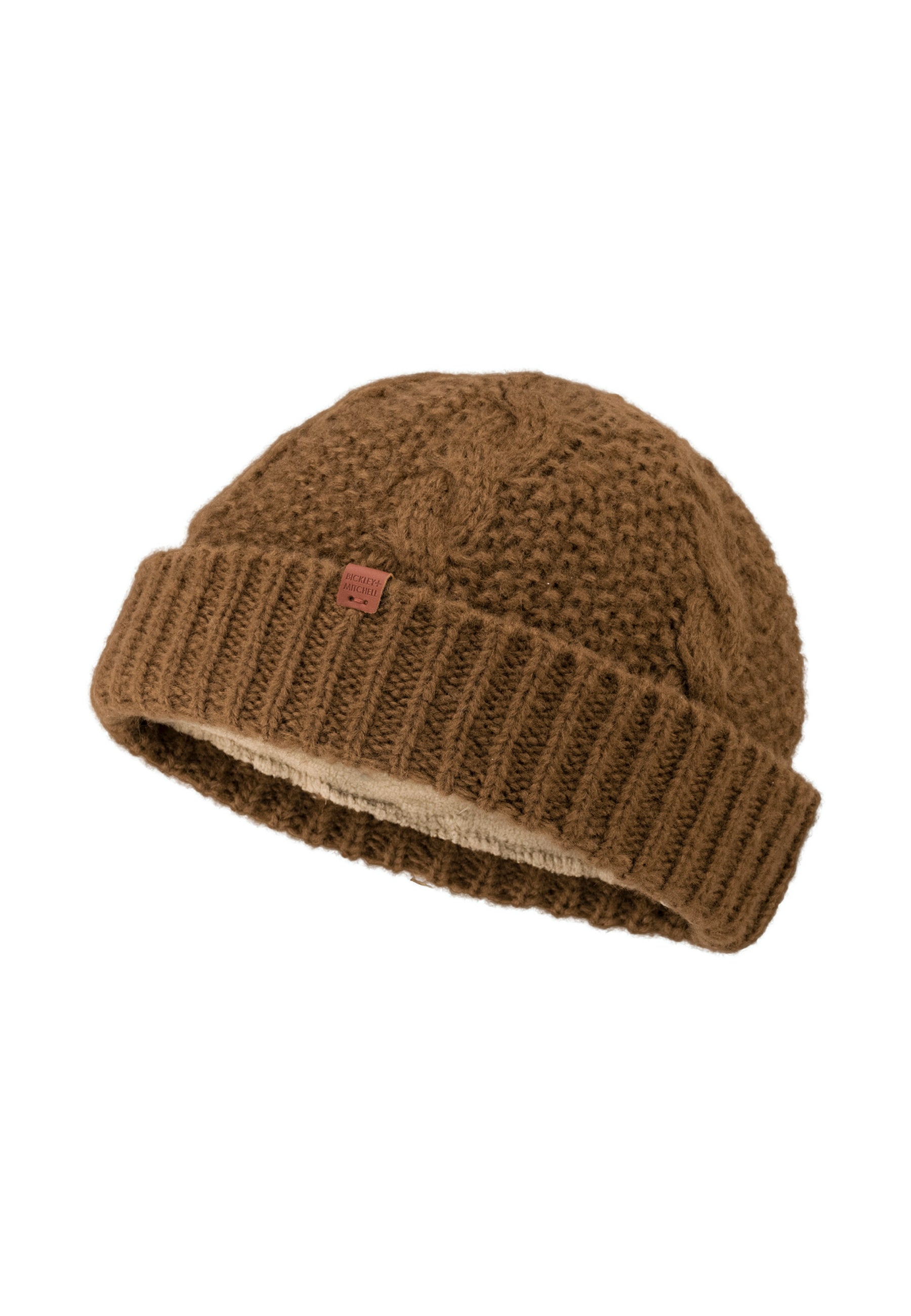 Cable Knit Fleece Lined Short Beanie