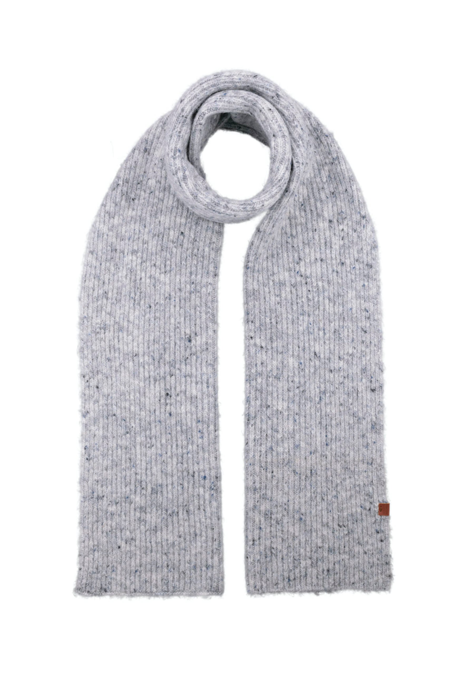 Flecked Wool Blend Rib Scarf