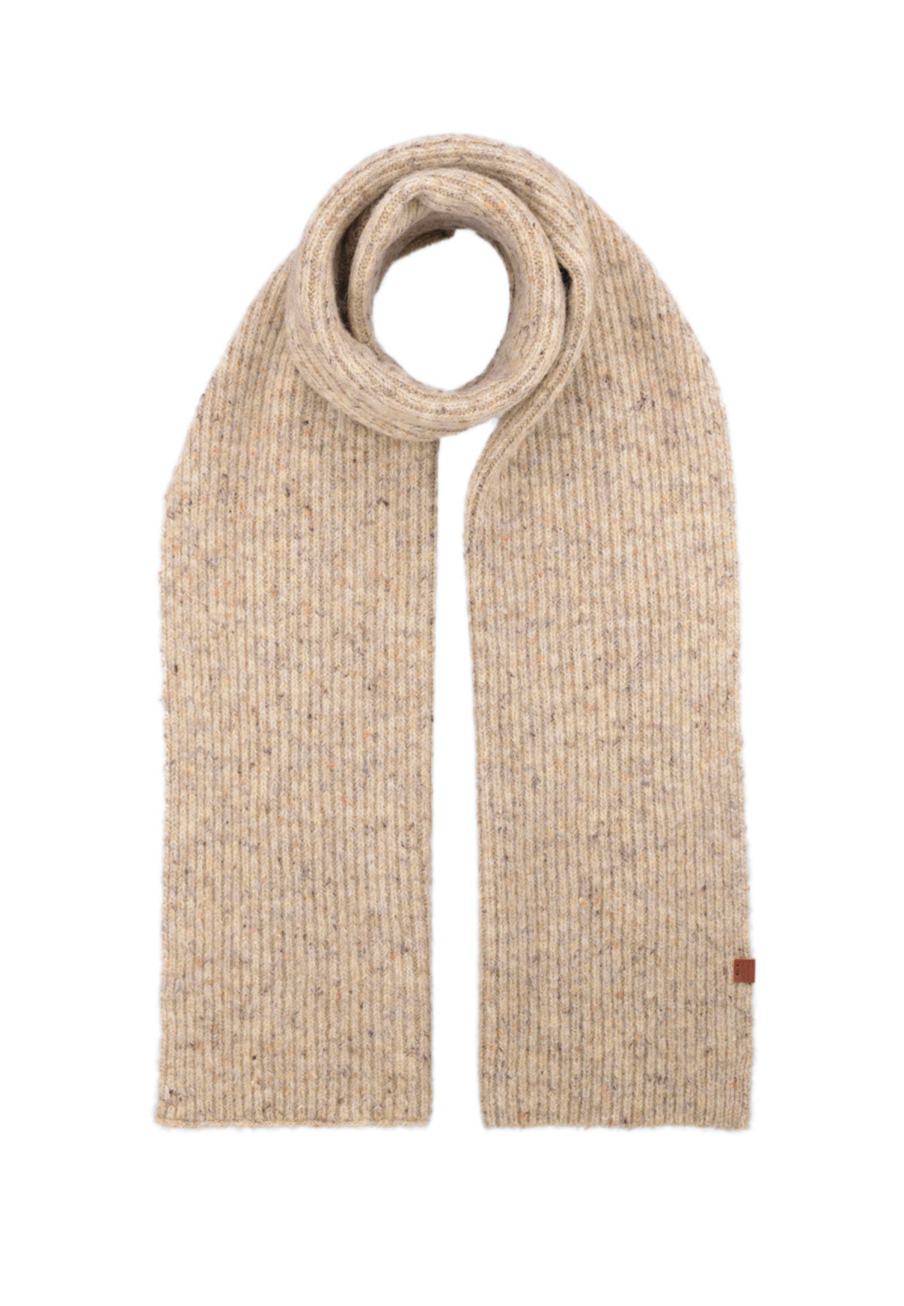Flecked Wool Blend Rib Scarf
