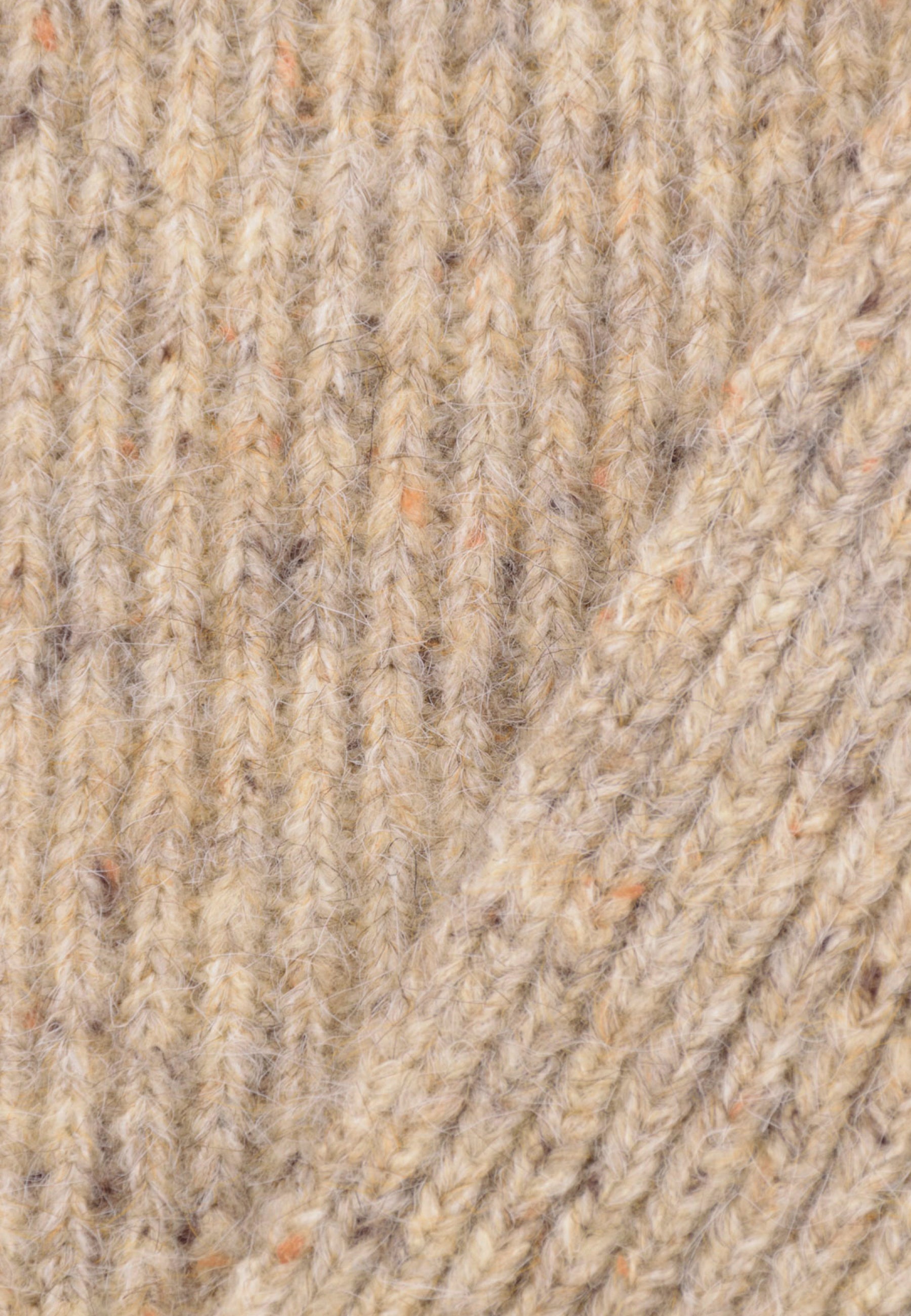 Flecked Wool Blend Rib Scarf