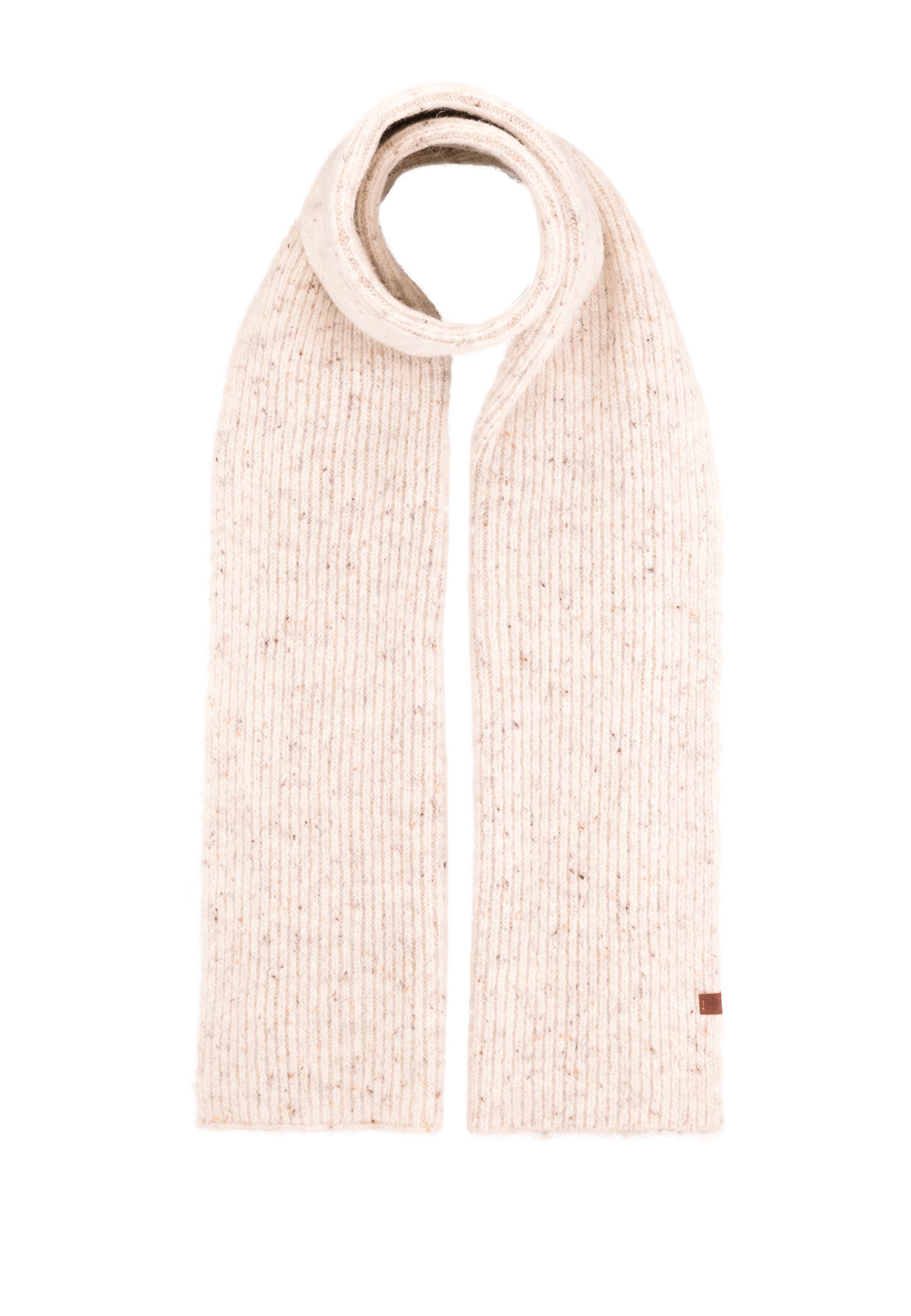 Flecked Wool Blend Rib Scarf