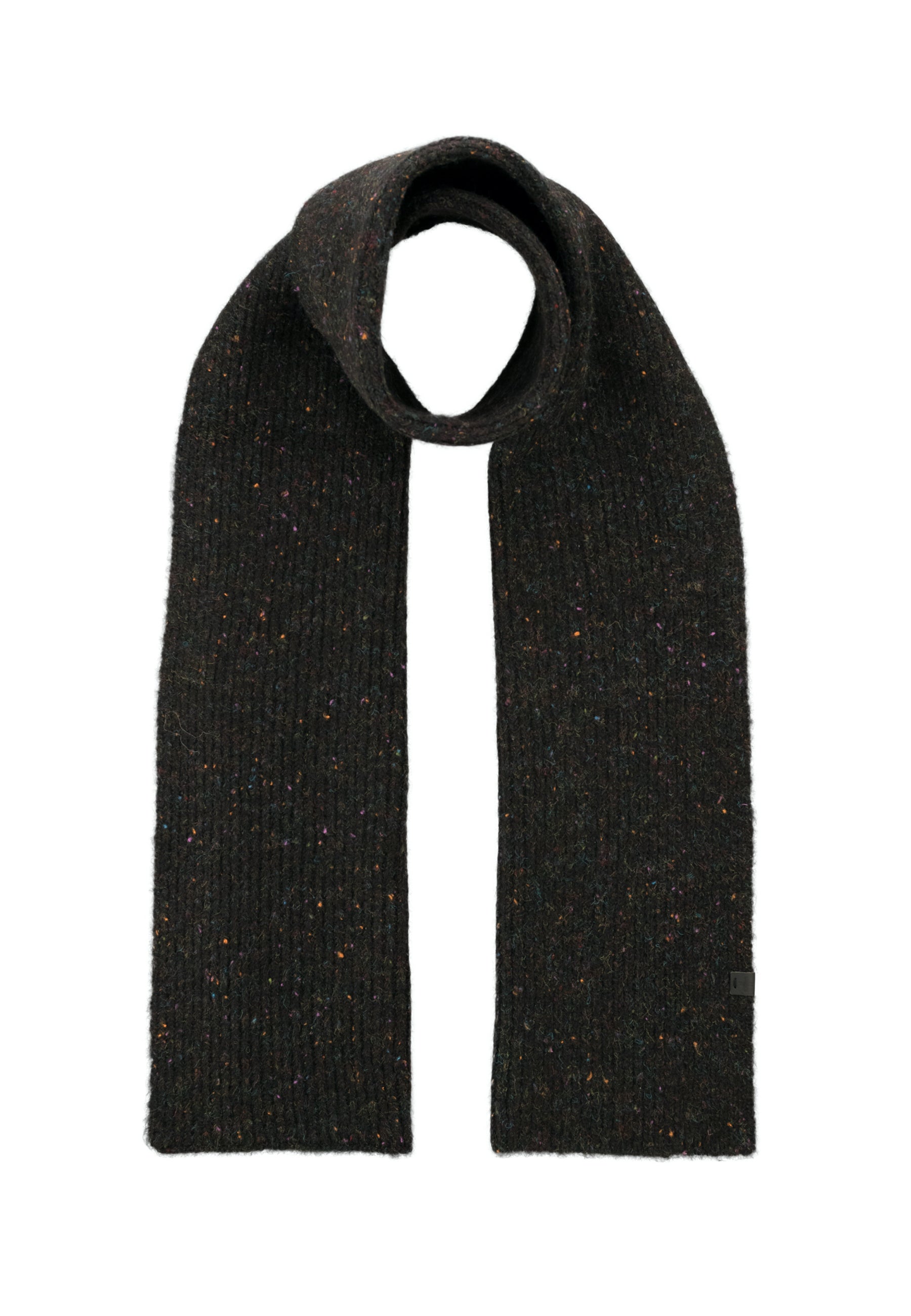 Flecked Wool Blend Rib Scarf