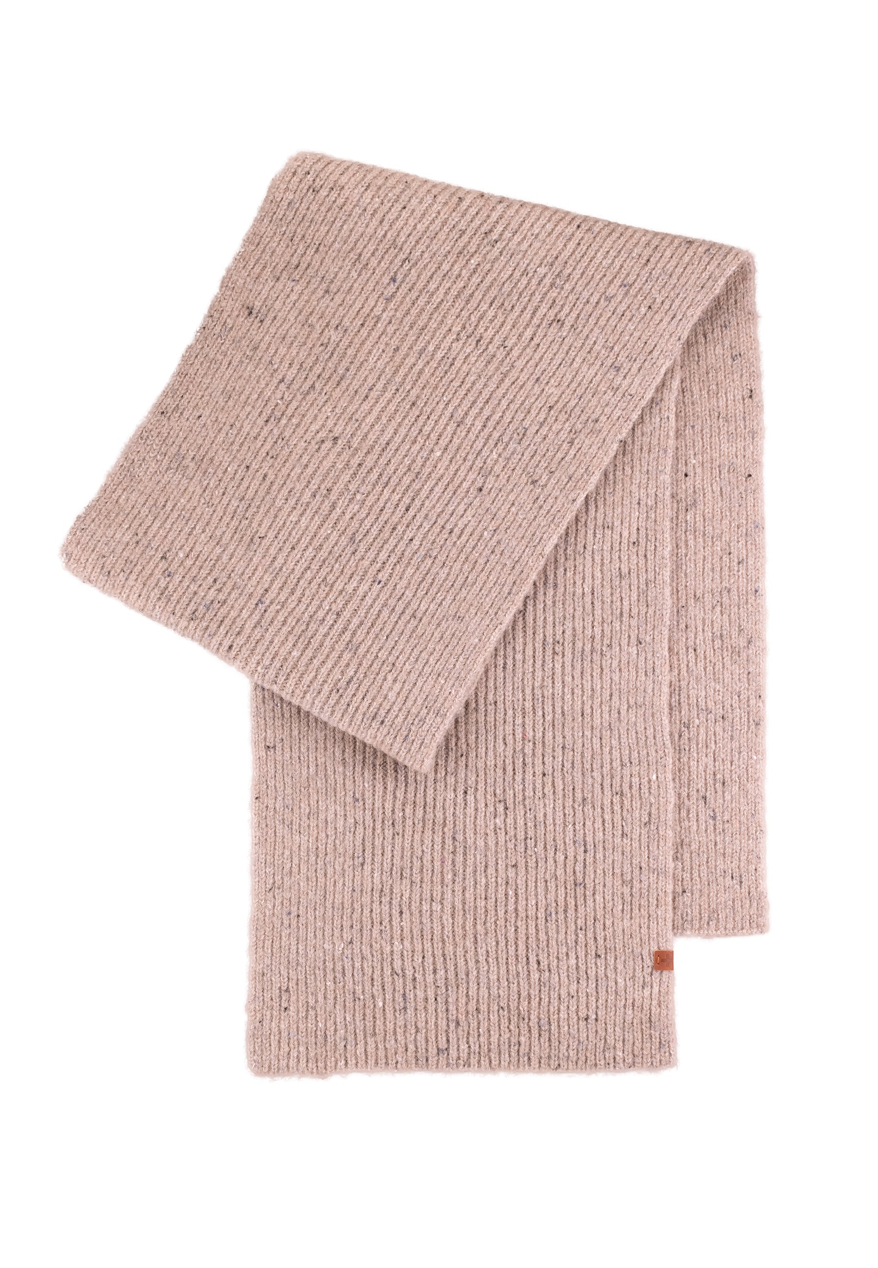 Flecked Wool Blend Rib Scarf