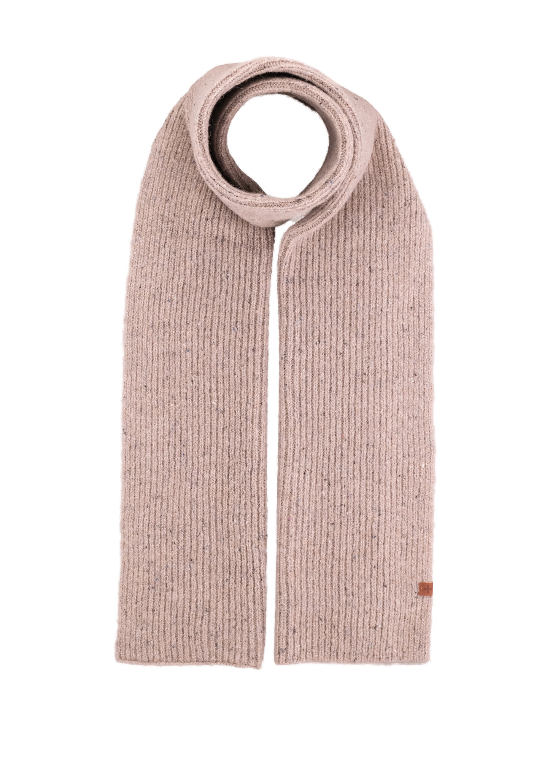 Flecked Wool Blend Rib Scarf