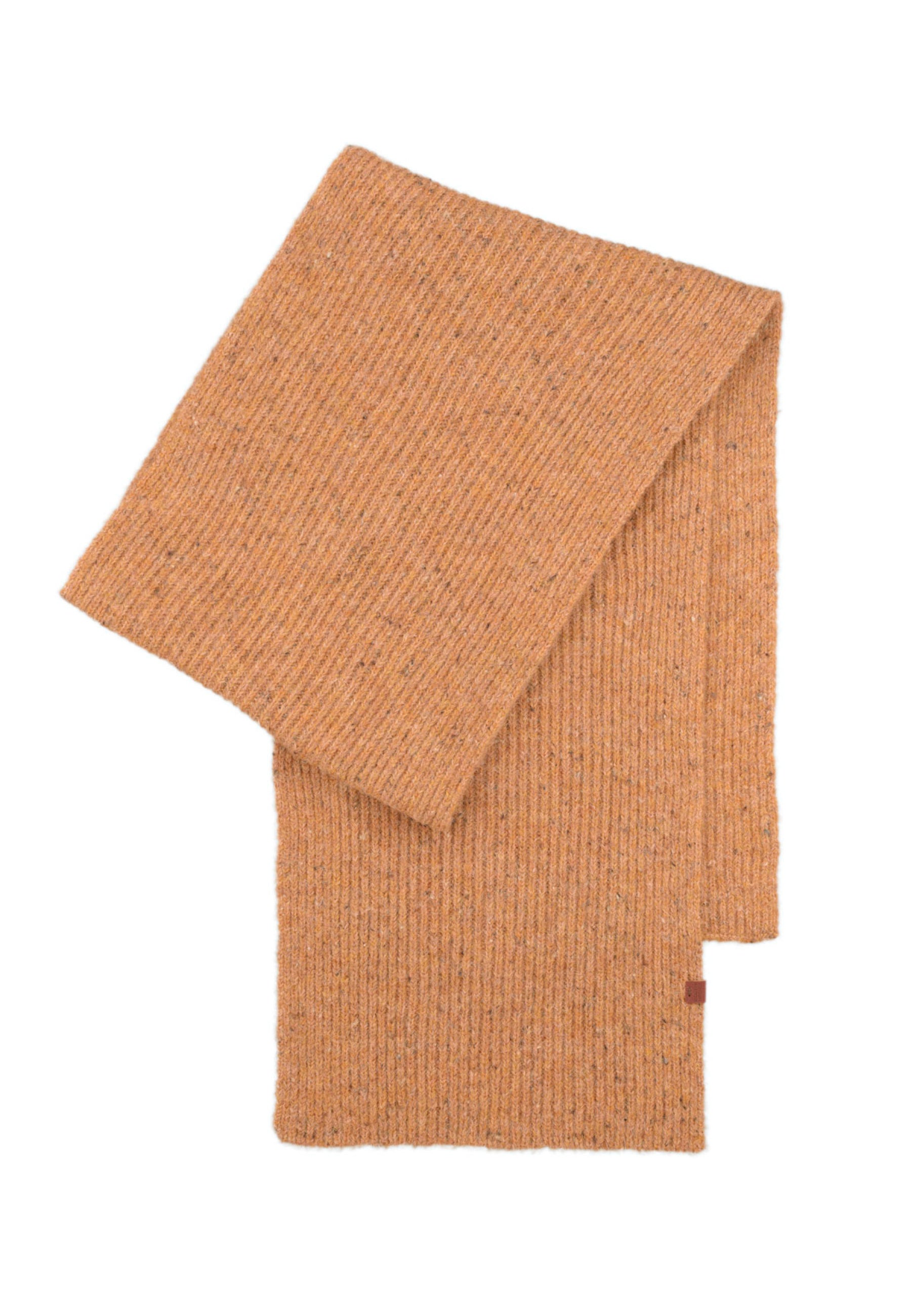 Flecked Wool Blend Rib Scarf