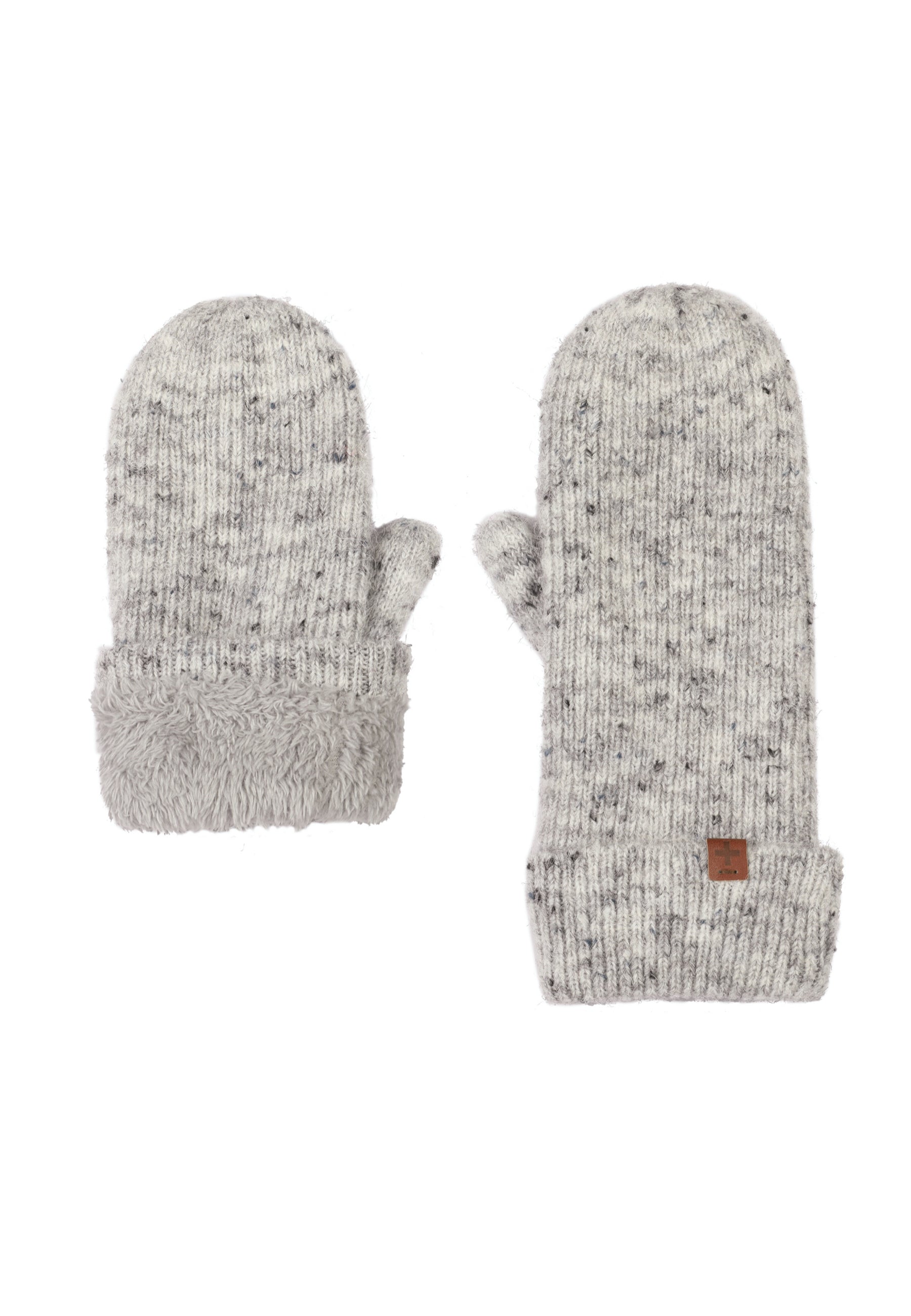 Flecked Wool Blend Lined Mittens
