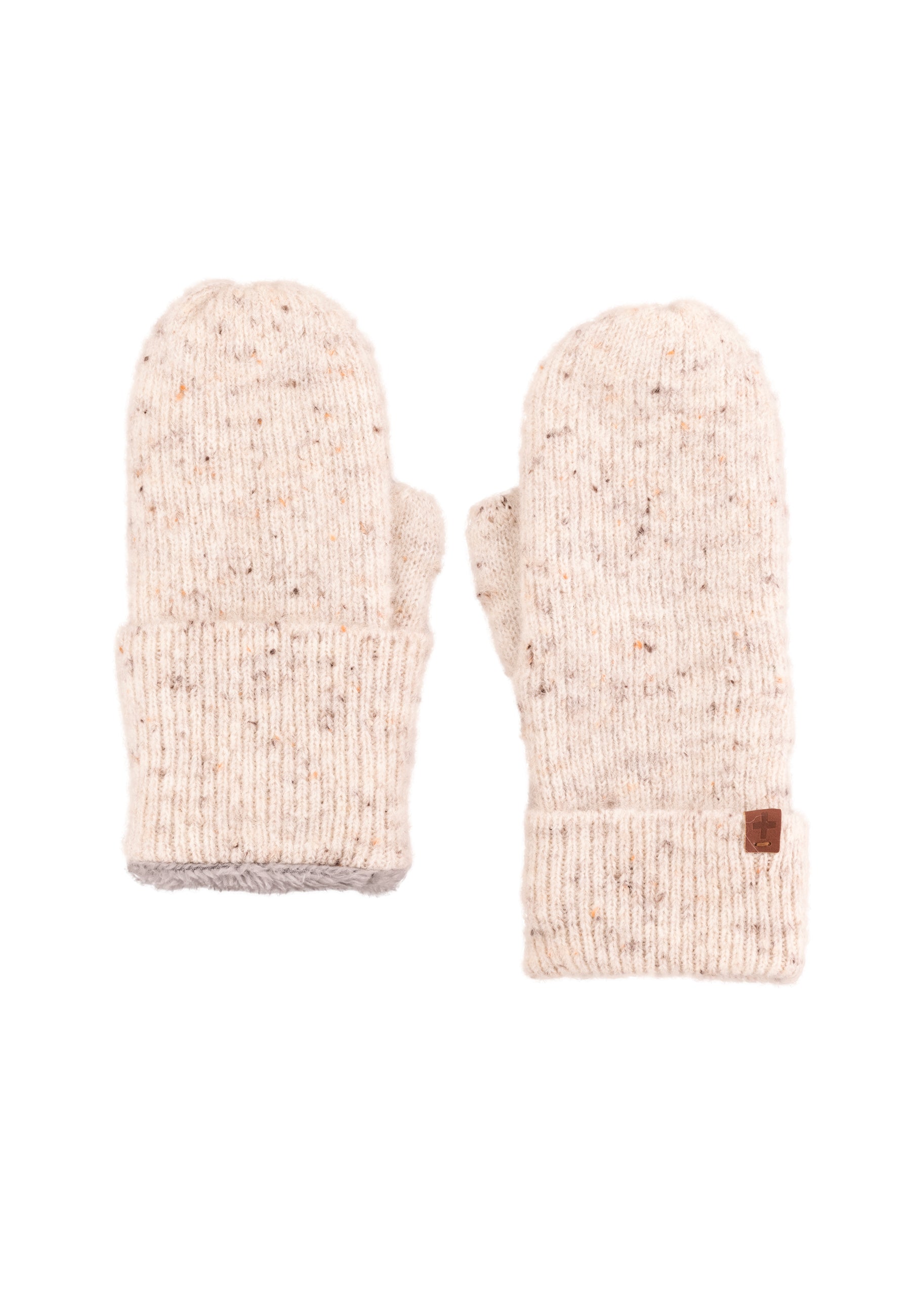 Flecked Wool Blend Lined Mittens