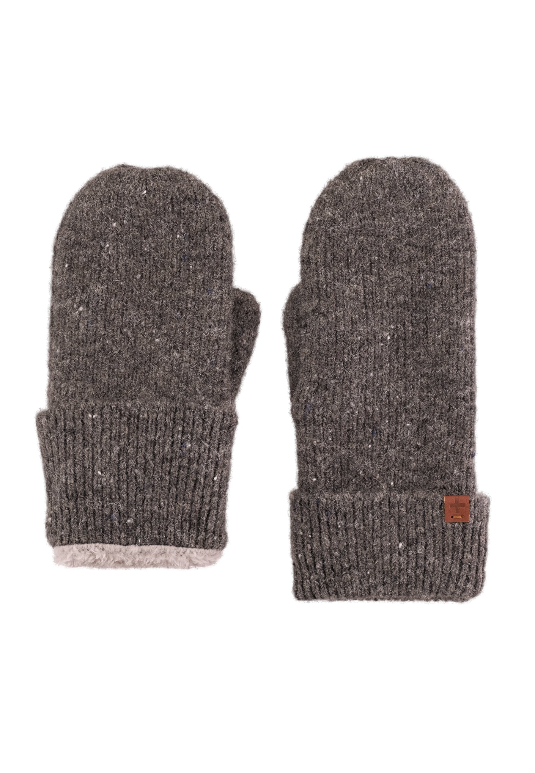 Flecked Wool Blend Lined Mittens