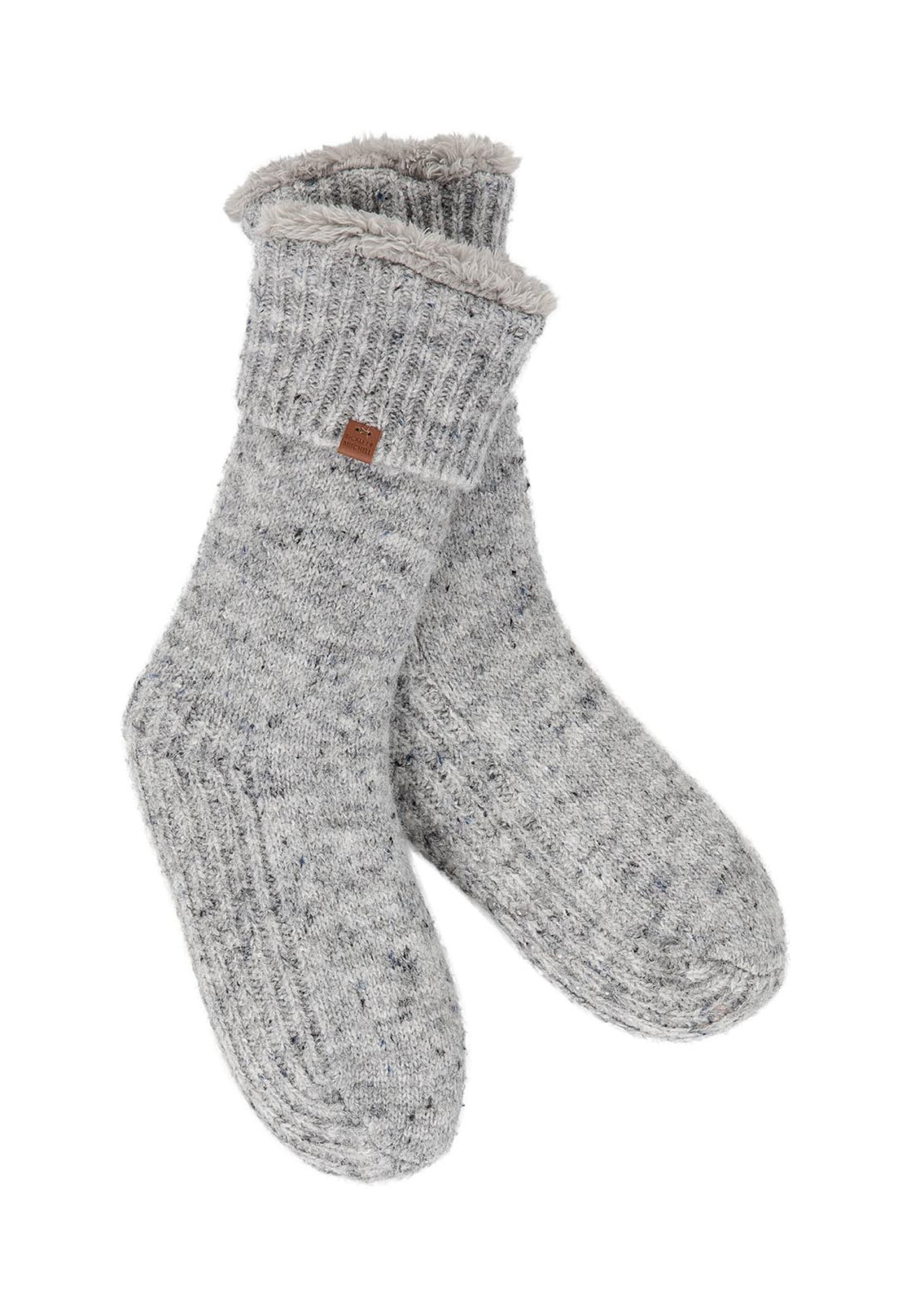 Flecked Wool Blend Slipper Socks
