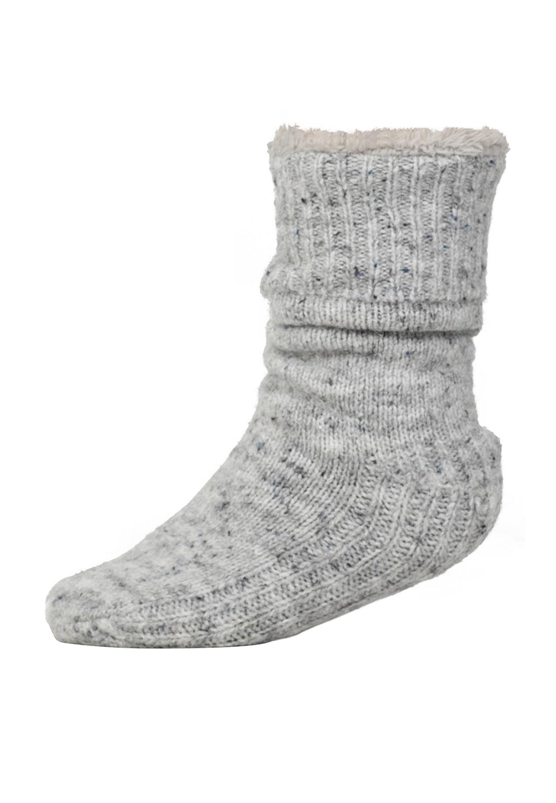 Flecked Wool Blend Slipper Socks