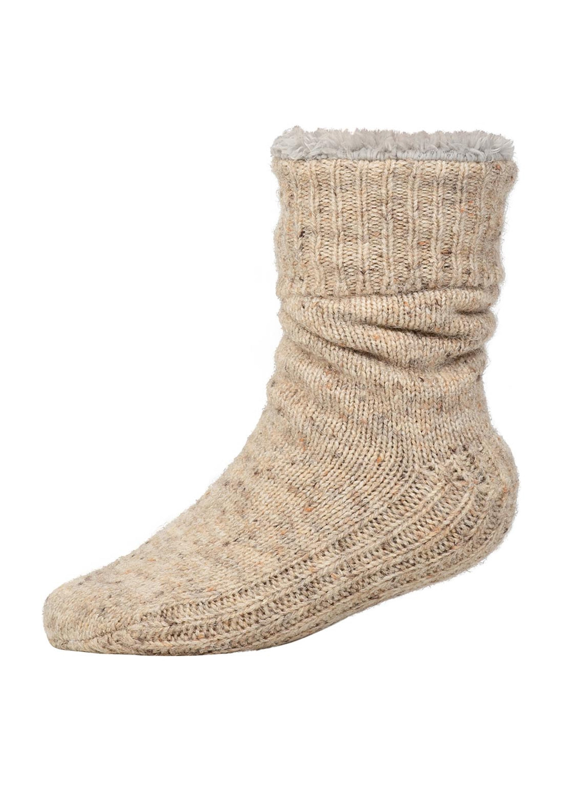 Flecked Wool Blend Slipper Socks