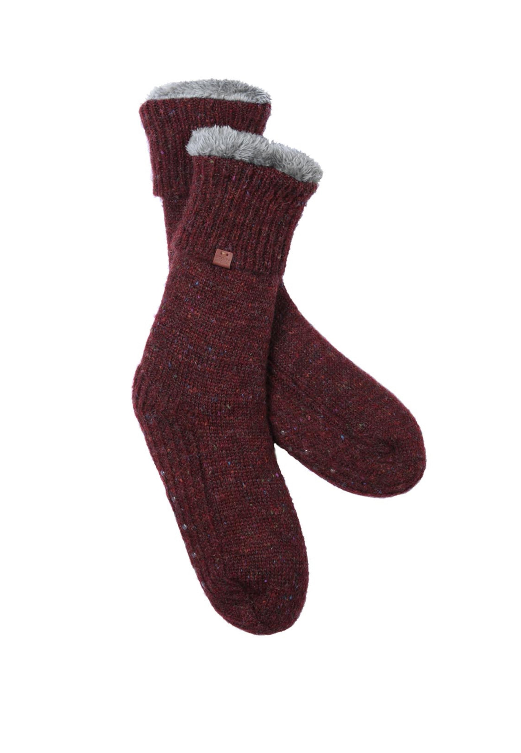 Flecked Wool Blend Slipper Socks