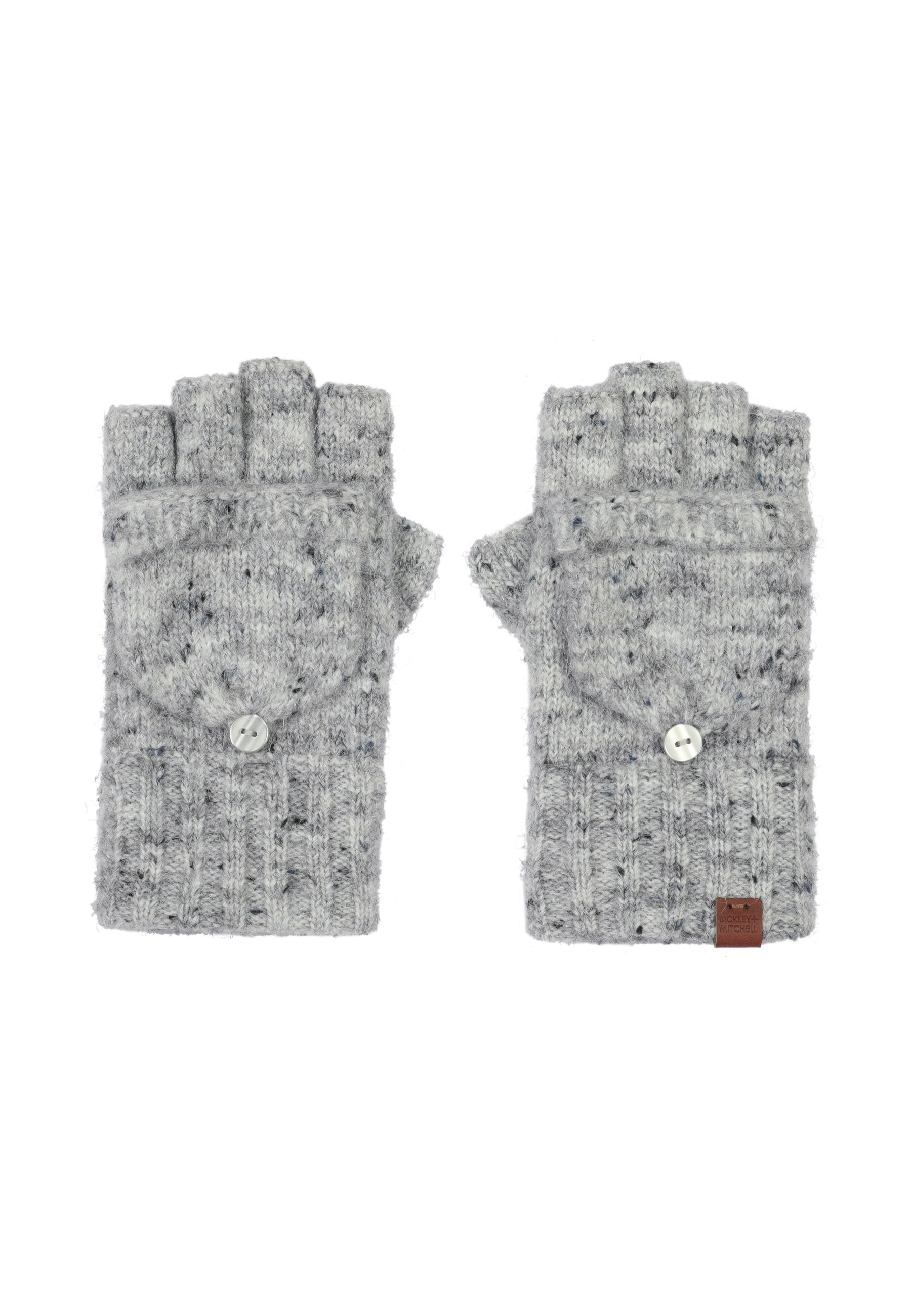 Flecked Wool Blend Fingerless Gloves