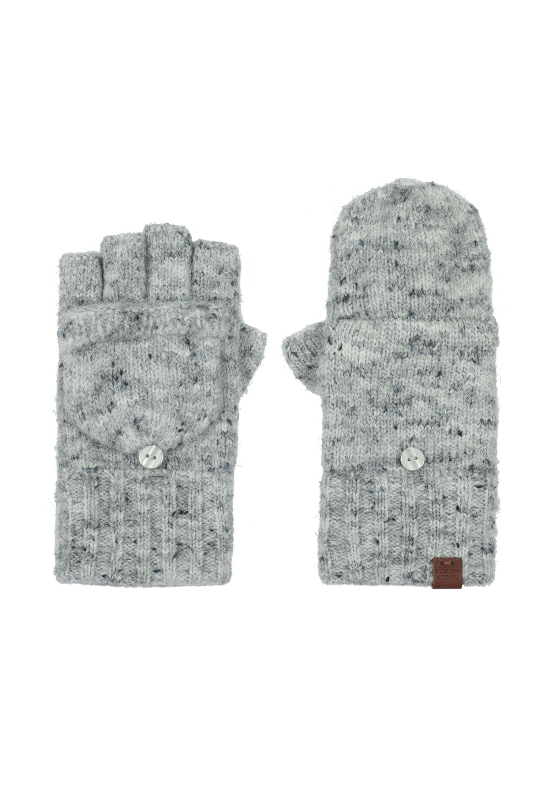 Flecked Wool Blend Fingerless Gloves