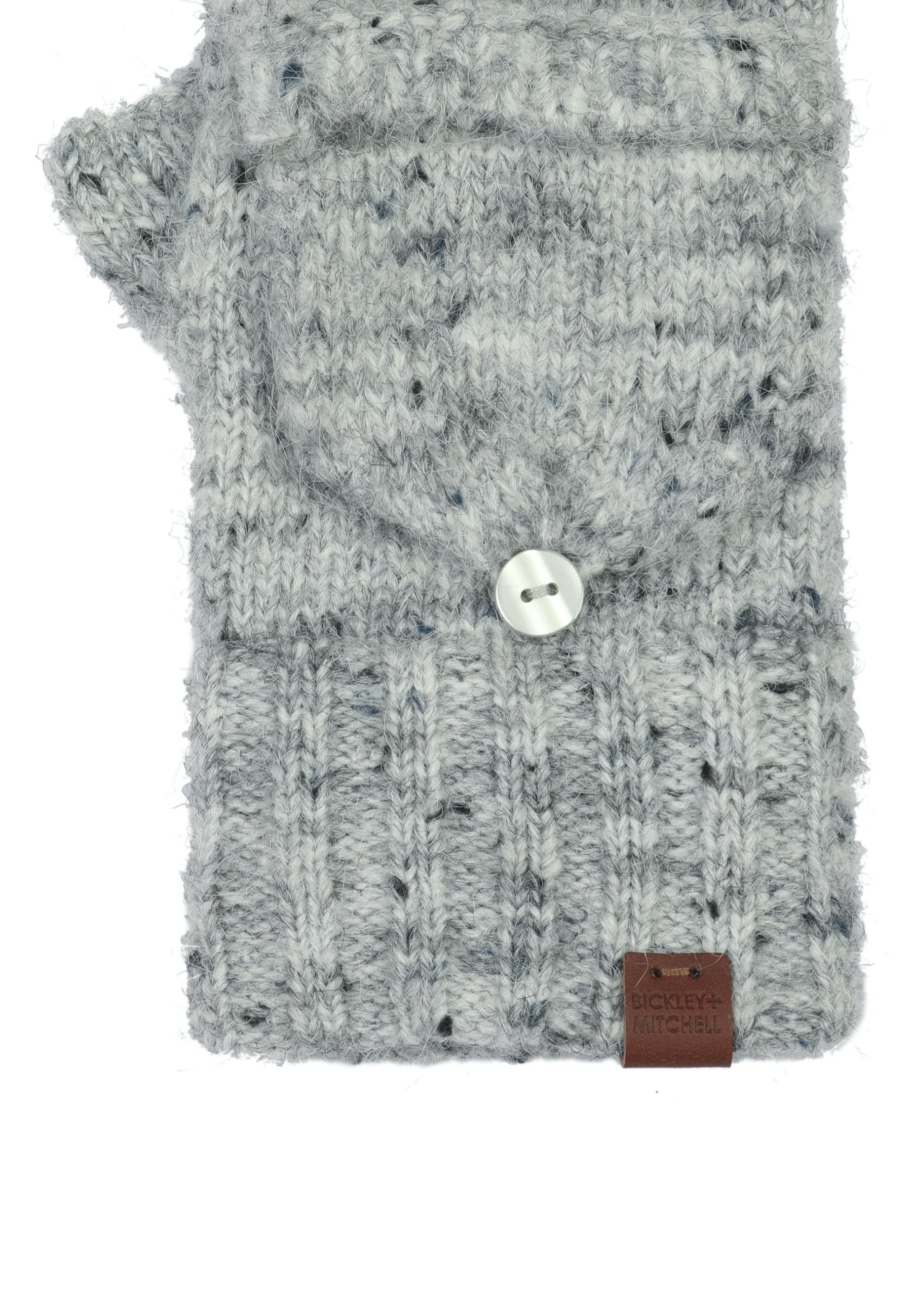 Flecked Wool Blend Fingerless Gloves