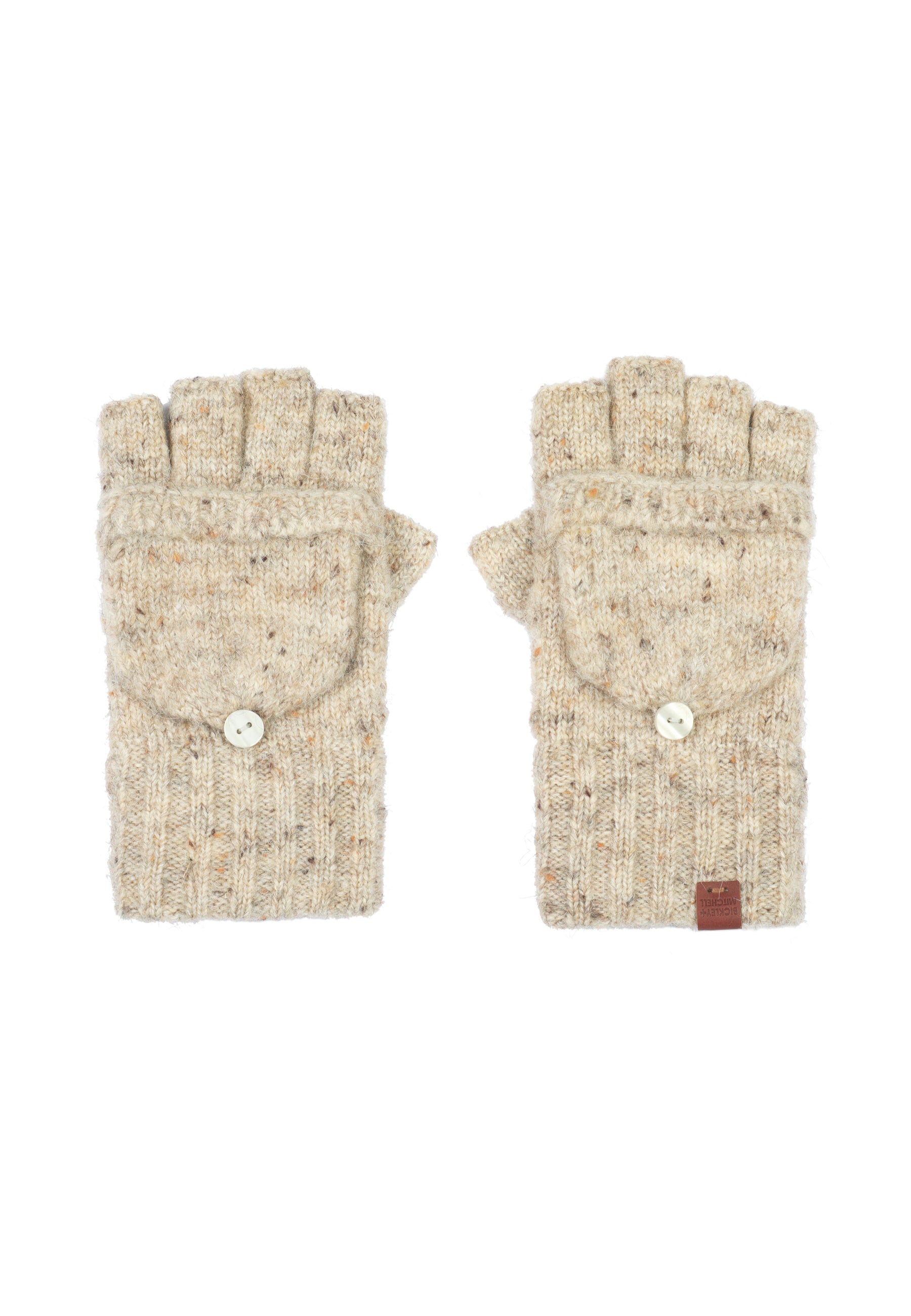 Flecked Wool Blend Fingerless Gloves/Mittens