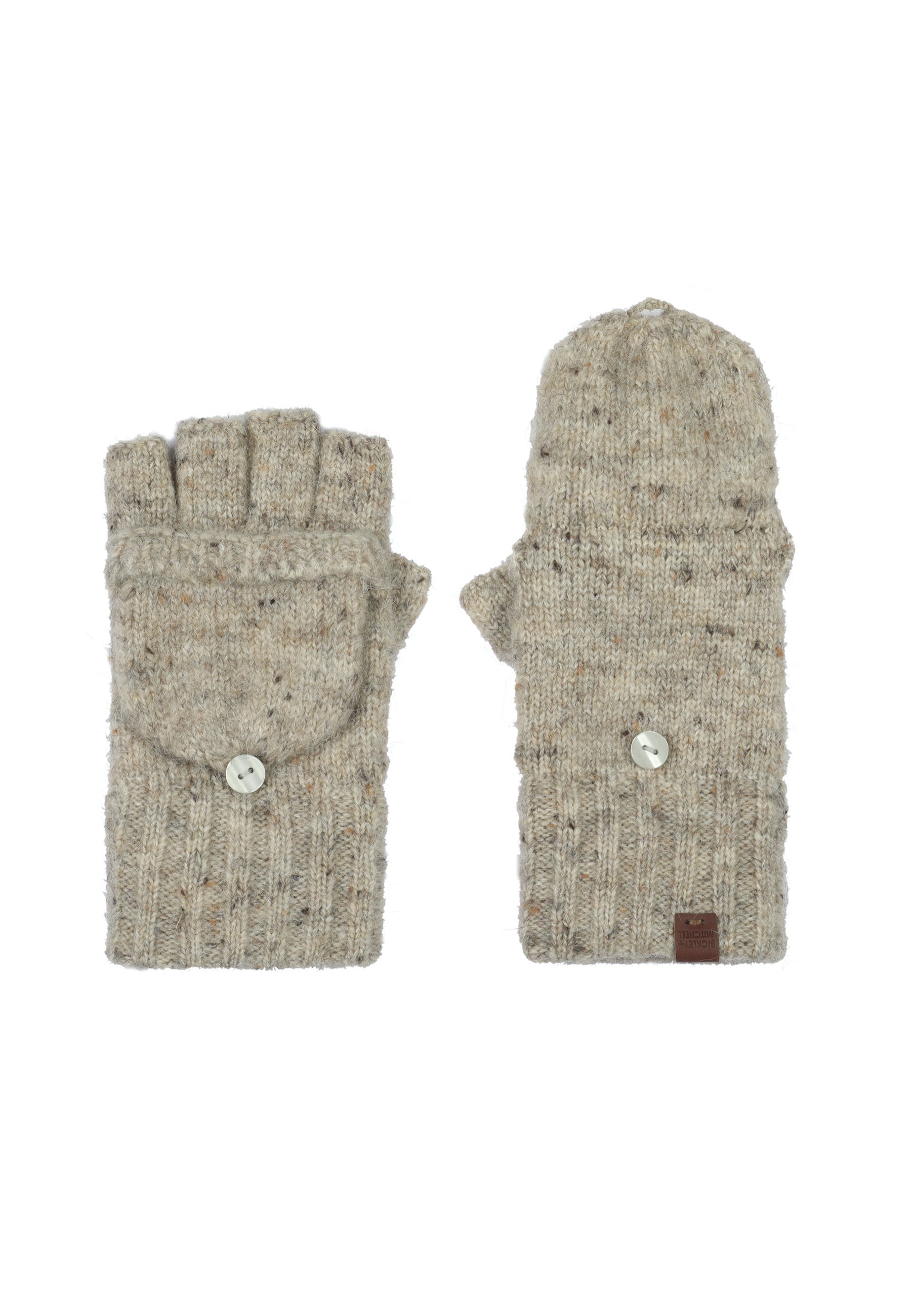 Flecked Wool Blend Fingerless Gloves/Mittens