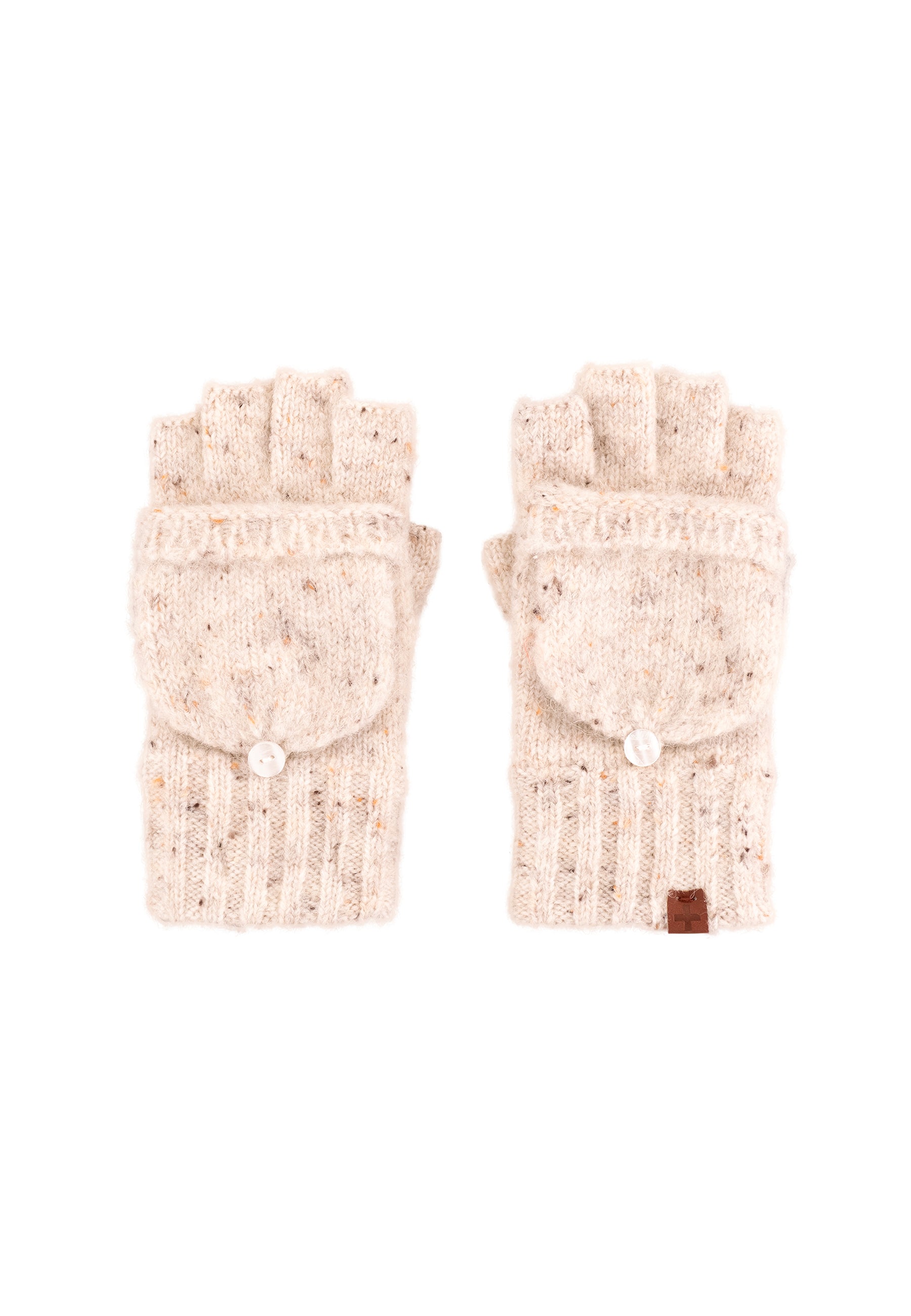 Flecked Wool Blend Fingerless Gloves