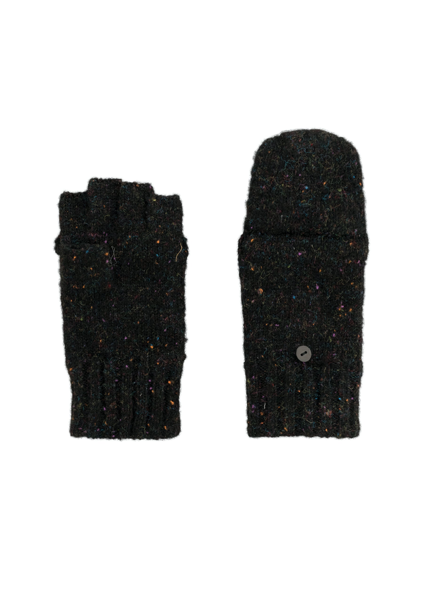 Flecked Wool Blend Fingerless Gloves/Mittens