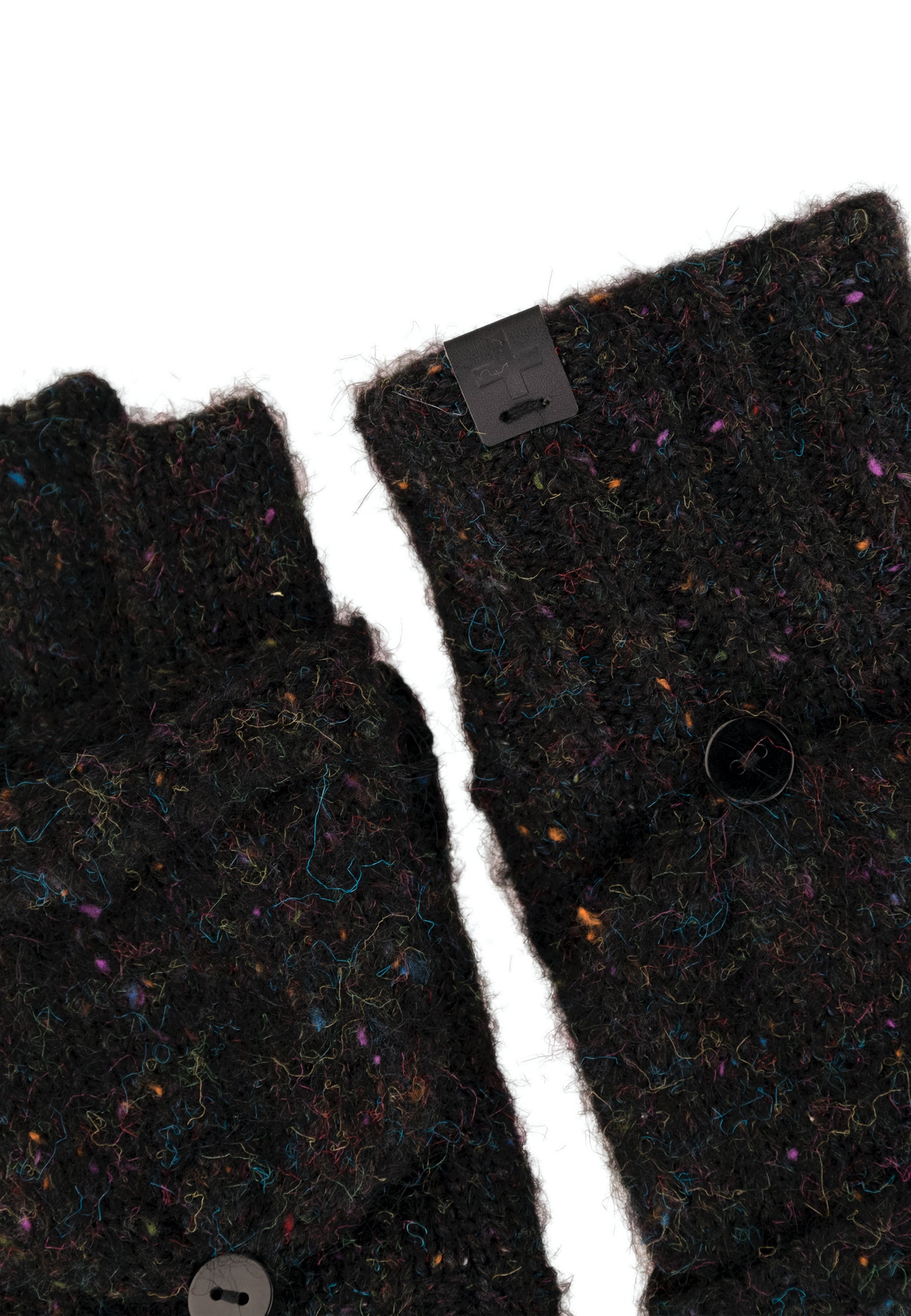 Flecked Wool Blend Fingerless Gloves
