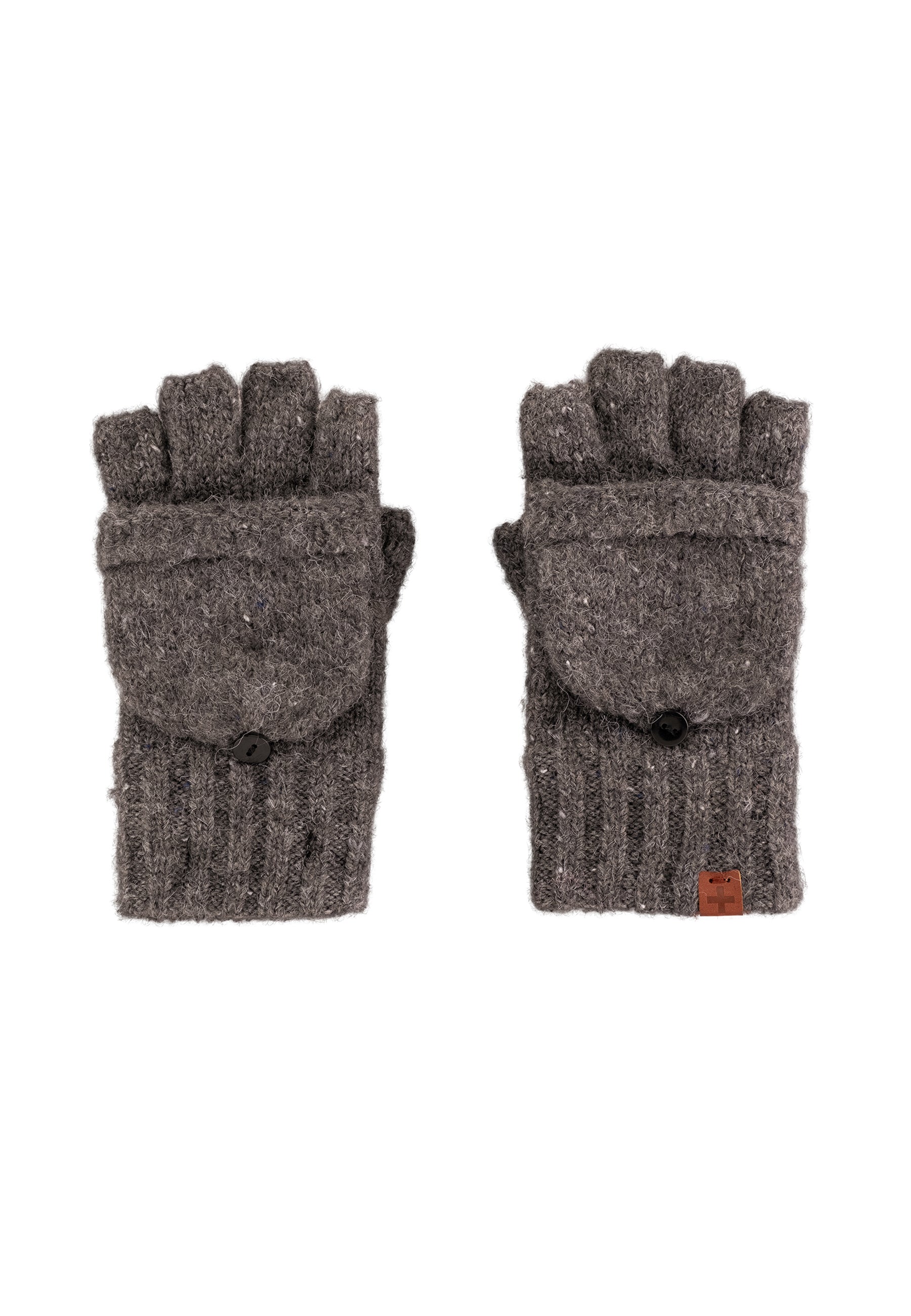 Flecked Wool Blend Fingerless Gloves