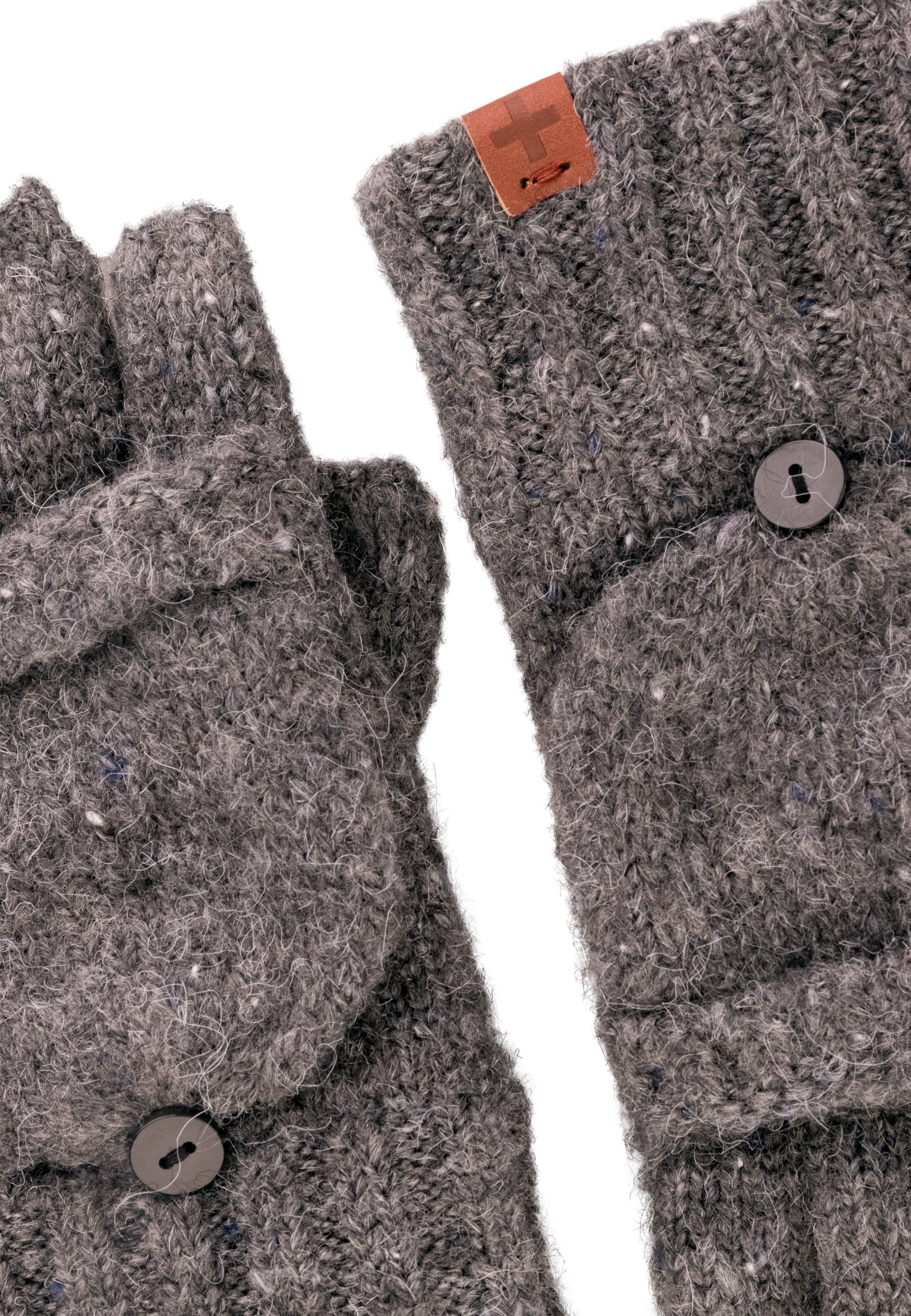 Flecked Wool Blend Fingerless Gloves