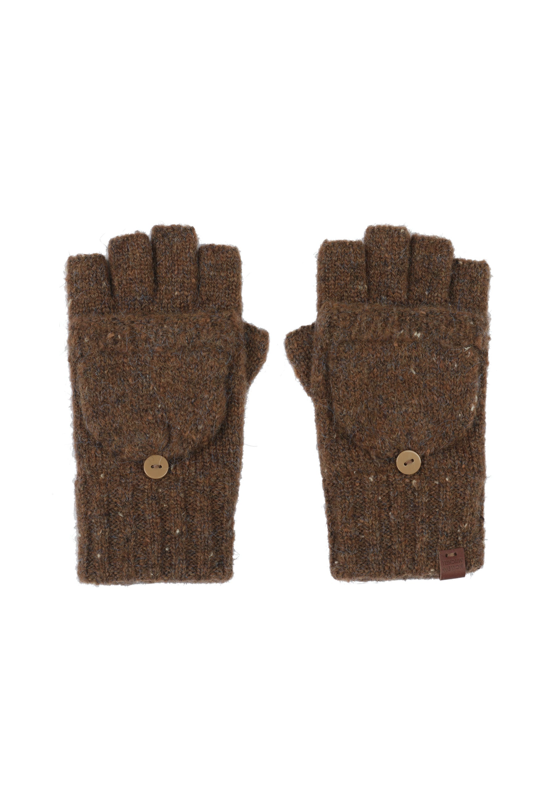 Flecked Wool Blend Fingerless Gloves